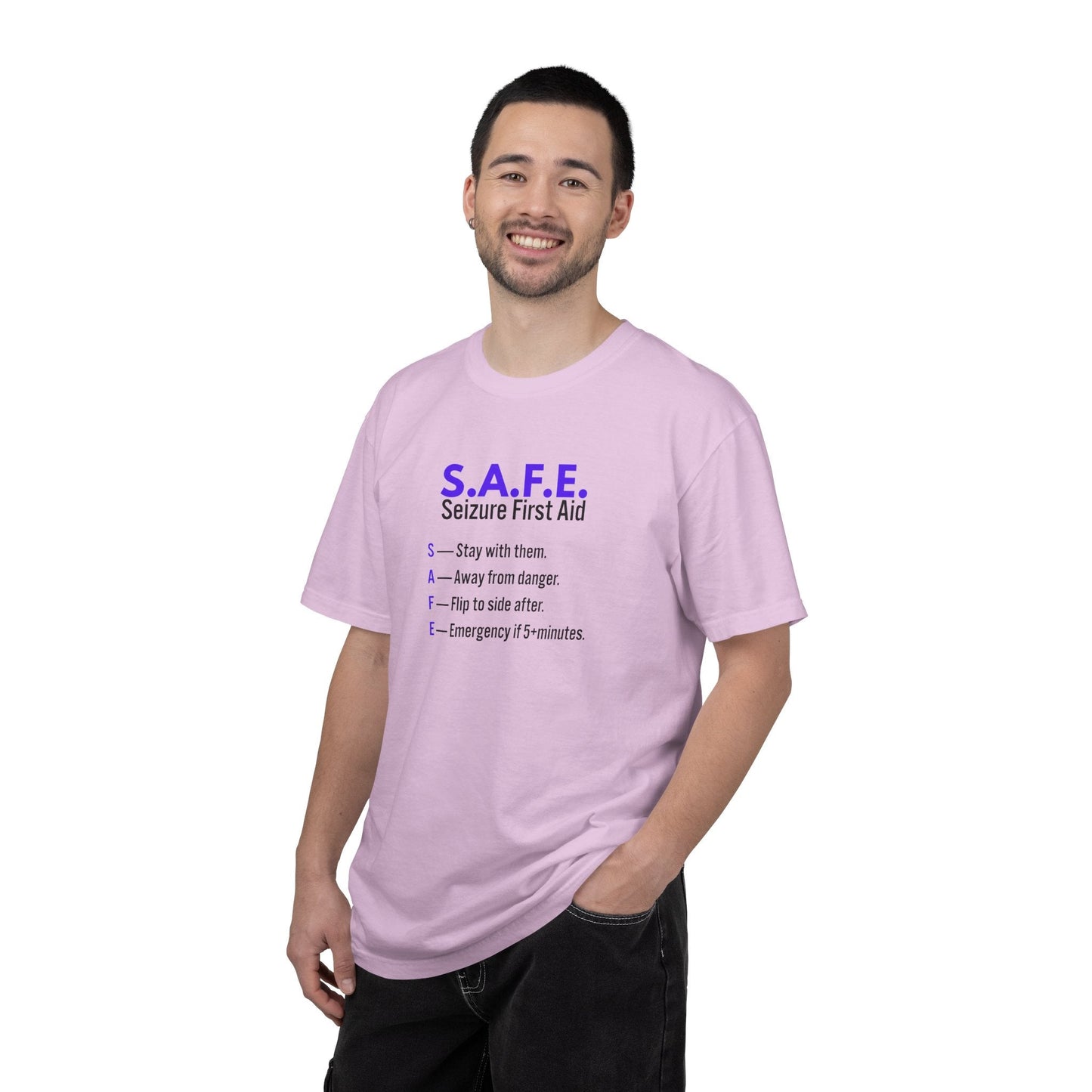 S.A.F.E. Seizure First Aid T-Shirt – Epilepsy Awareness Education Tee