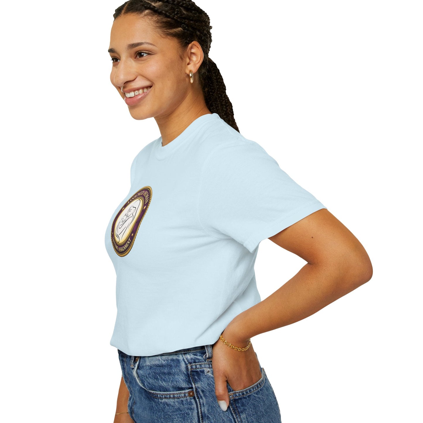 Assigned Human – Lifetime Assignment T-Shirt | Cat Lover Seal Tee