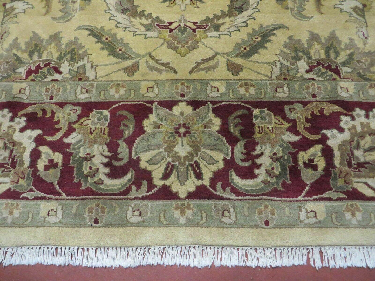 9' X 12' Vintage Handmade India Oriental Jaipur Quality Tea Wash Hand Knotted