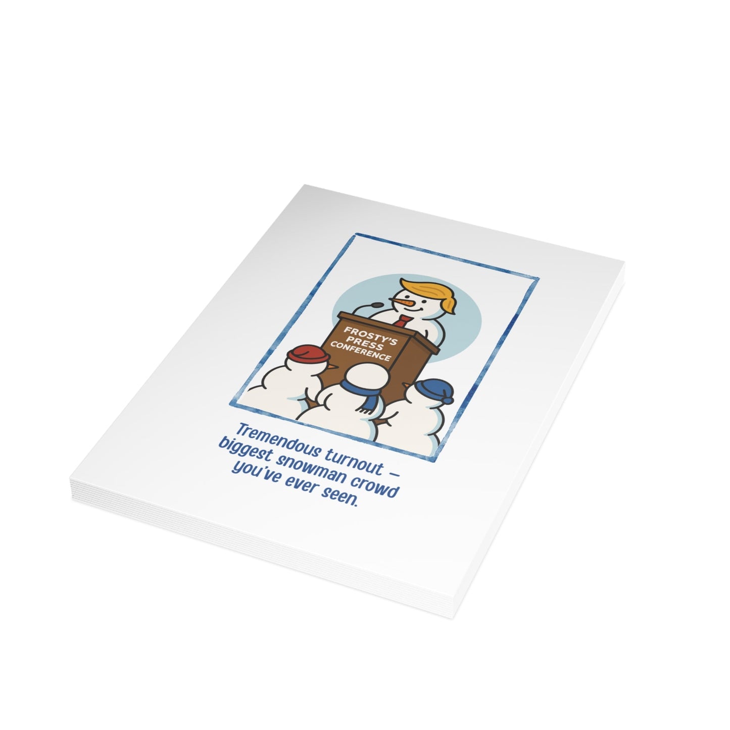 Frosty’s Press Conference Christmas Card – 1, 10, 30, 50 pc sets