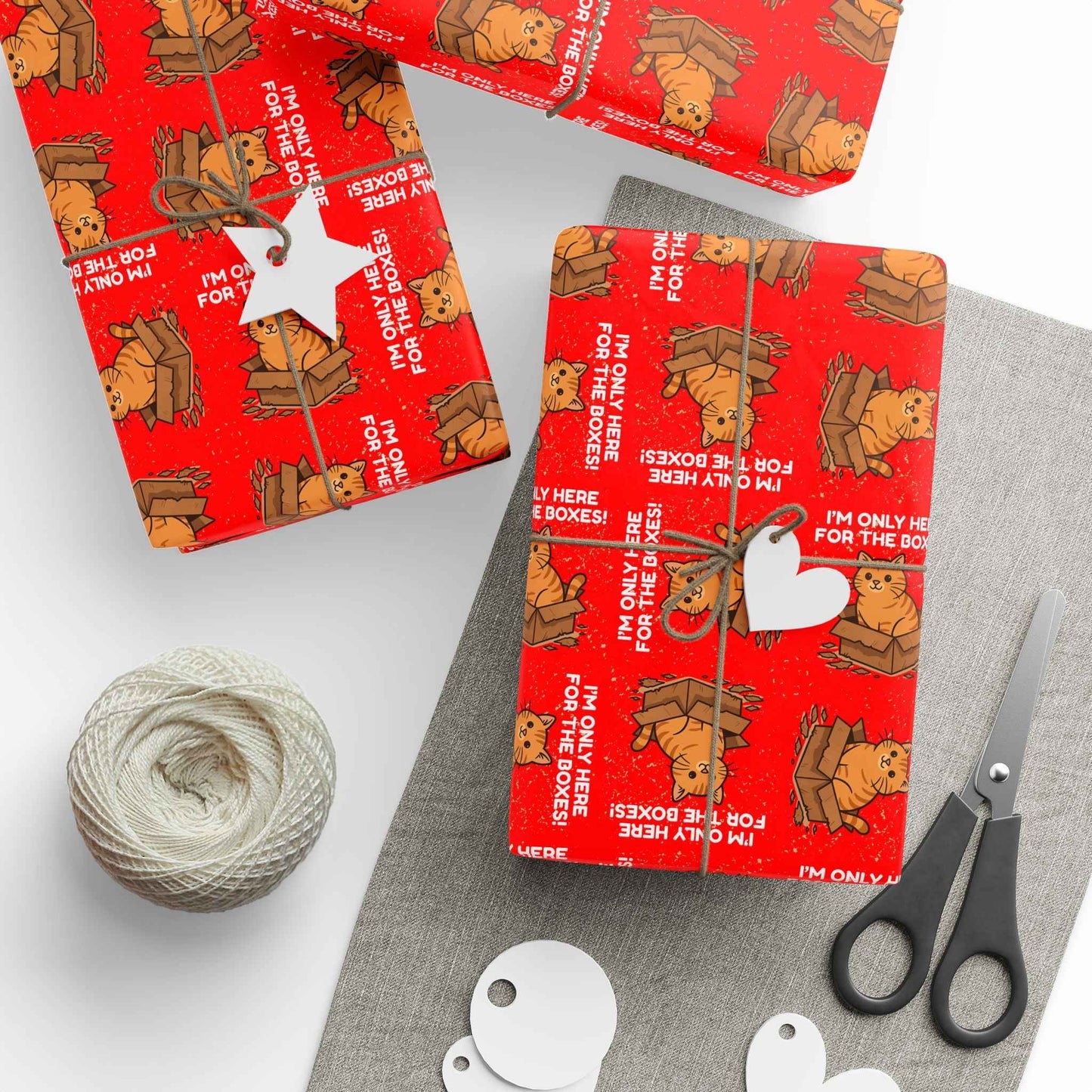 I’m Only Here for the Boxes – Funny Cat-Themed Wrapping Paper