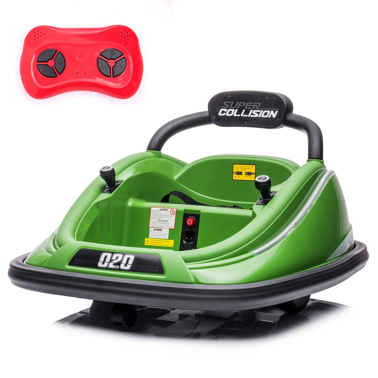 360° Spin Electric Bumper Car for Kids with Remote Control and LED Lights - 12V Ride On Vehicle