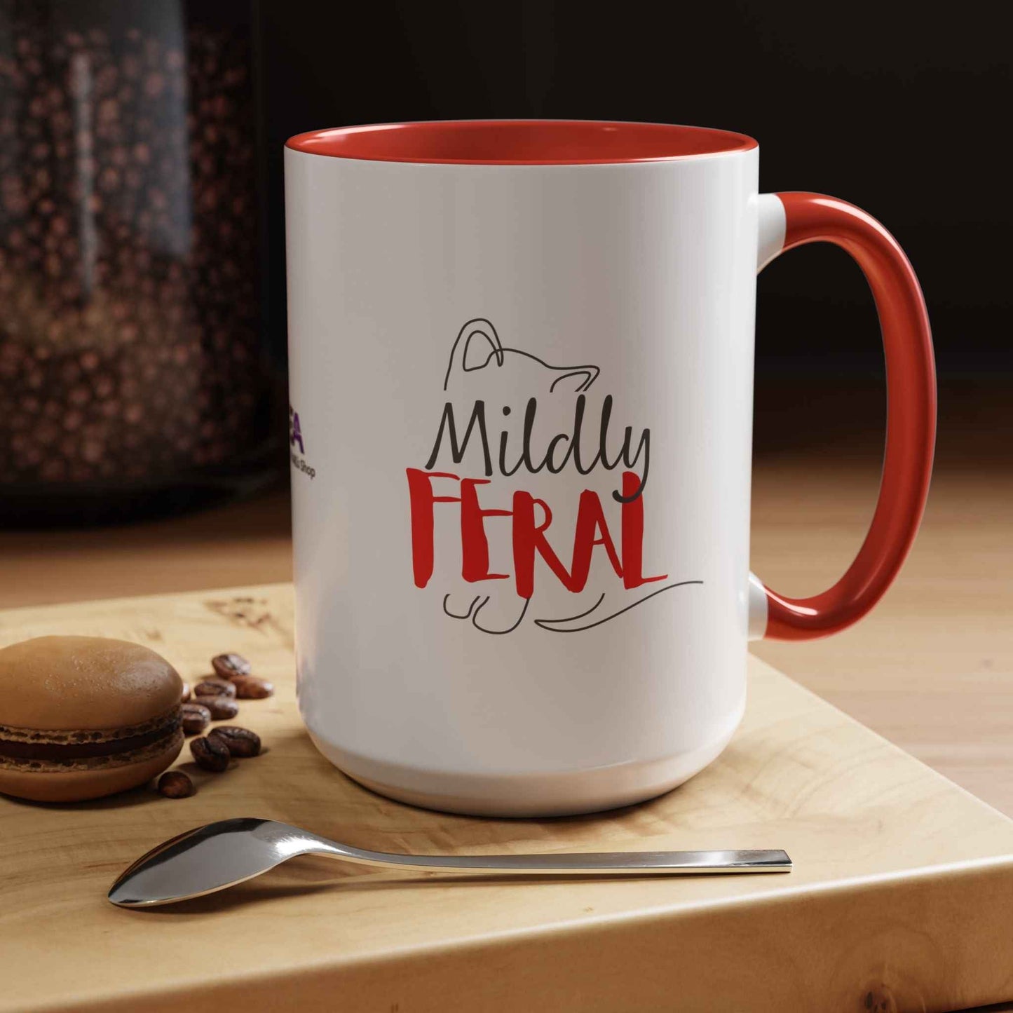 Mildly Feral Accent Mug — Morning Mood, Accurately Labeled