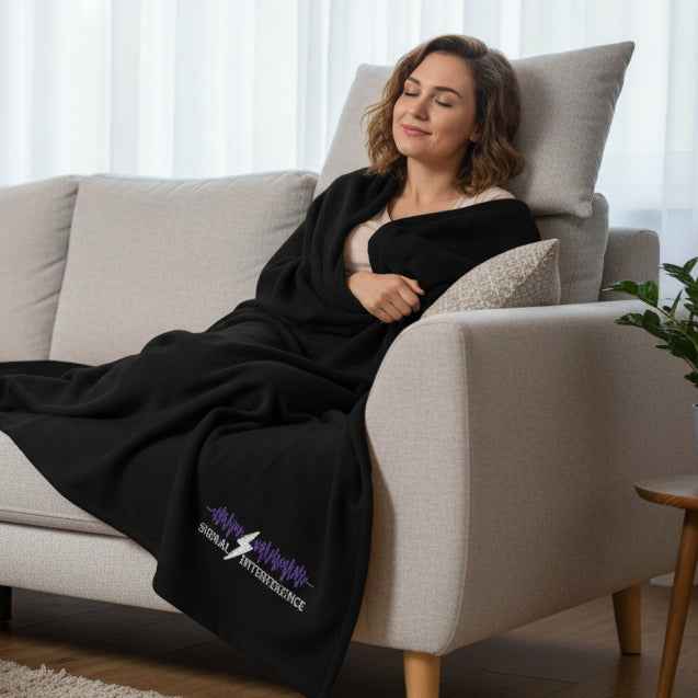 Signal Interference Sherpa Blanket – Epilepsy Awareness Throw – Subtle Purple Wave Blanket
