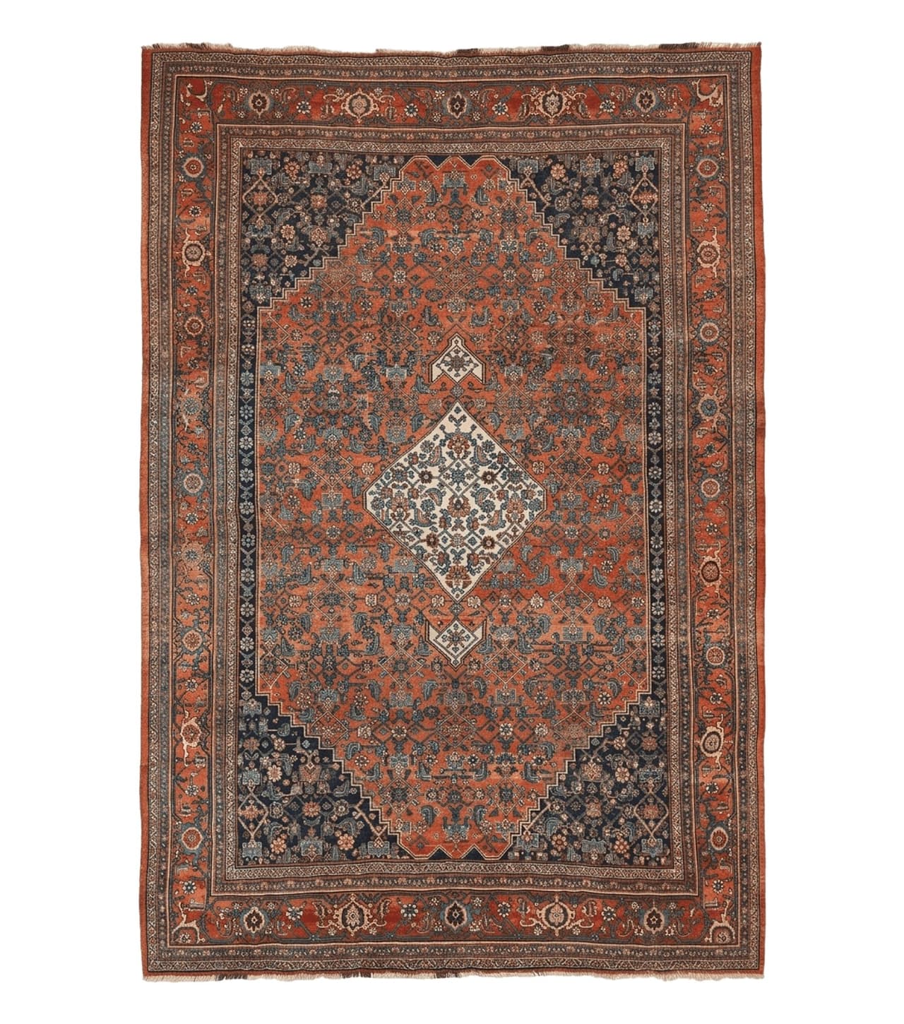 Antique Persian Bidjar Rug 8x12, Rare Persian Carpet