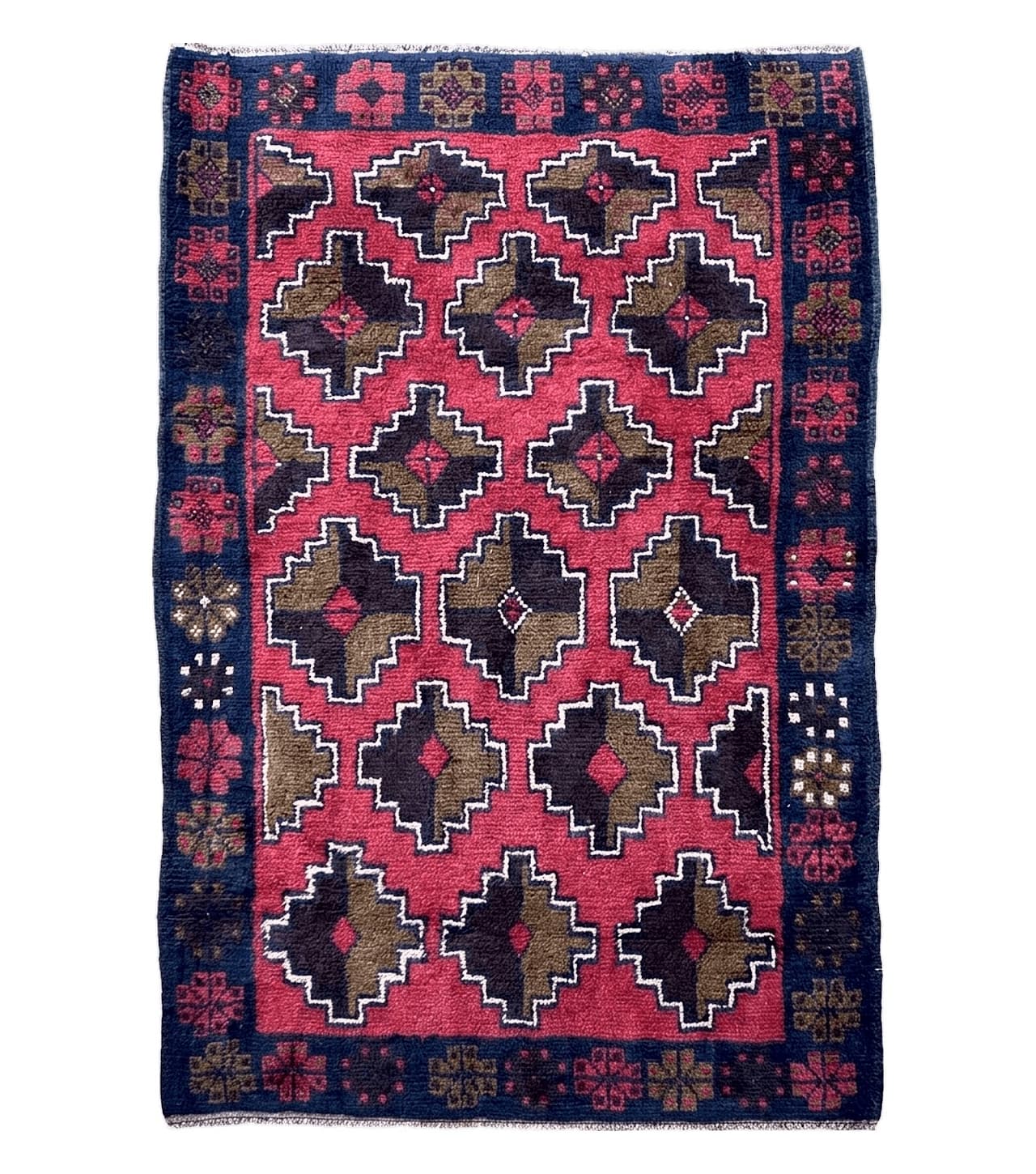 3' X 4' 7" Vintage Handmade Tribal Wool Rug Balouchi Rug Afghan Rug Red Brown