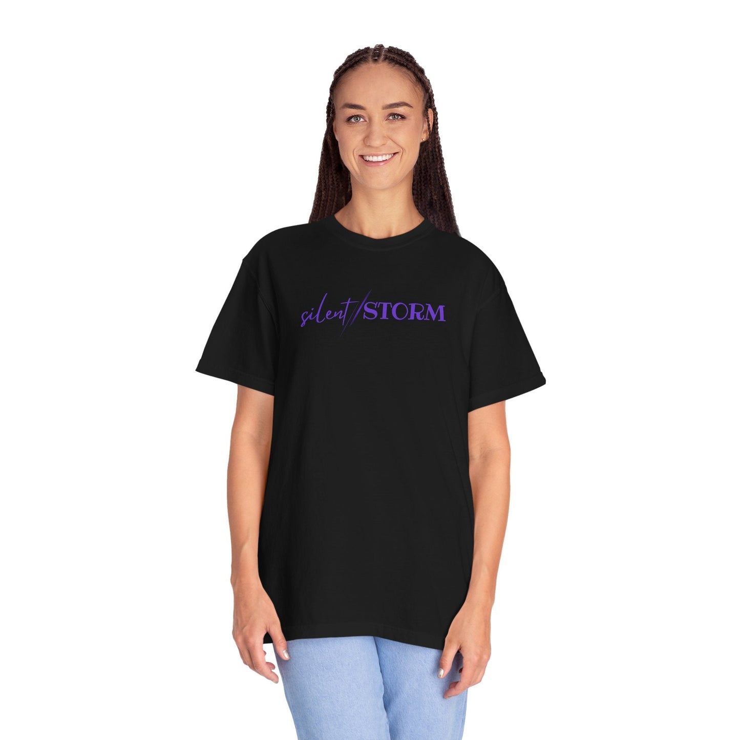 Silent Storm Unisex T-Shirt – Epilepsy Awareness Purple Statement Tee