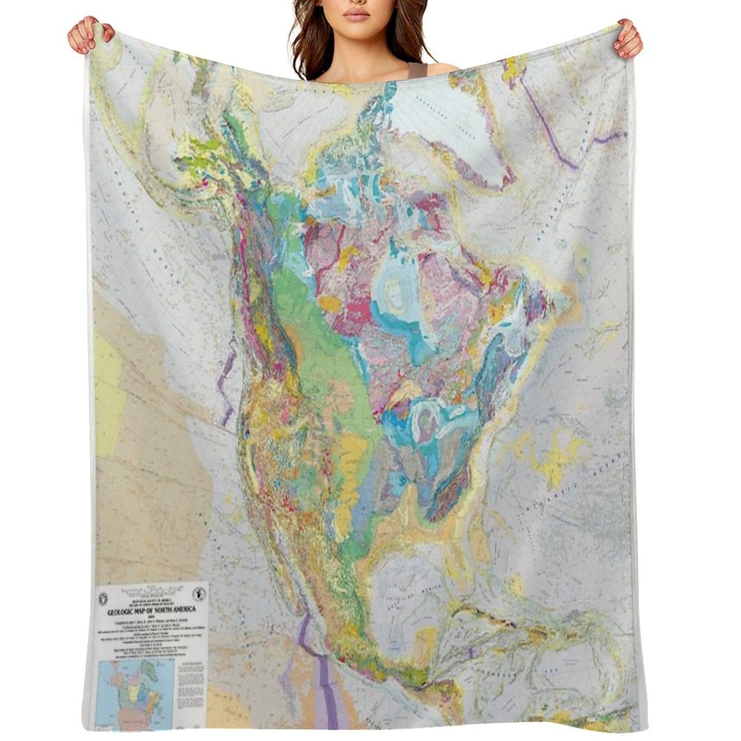 USGS Geologic Map of North America Throw Blanket