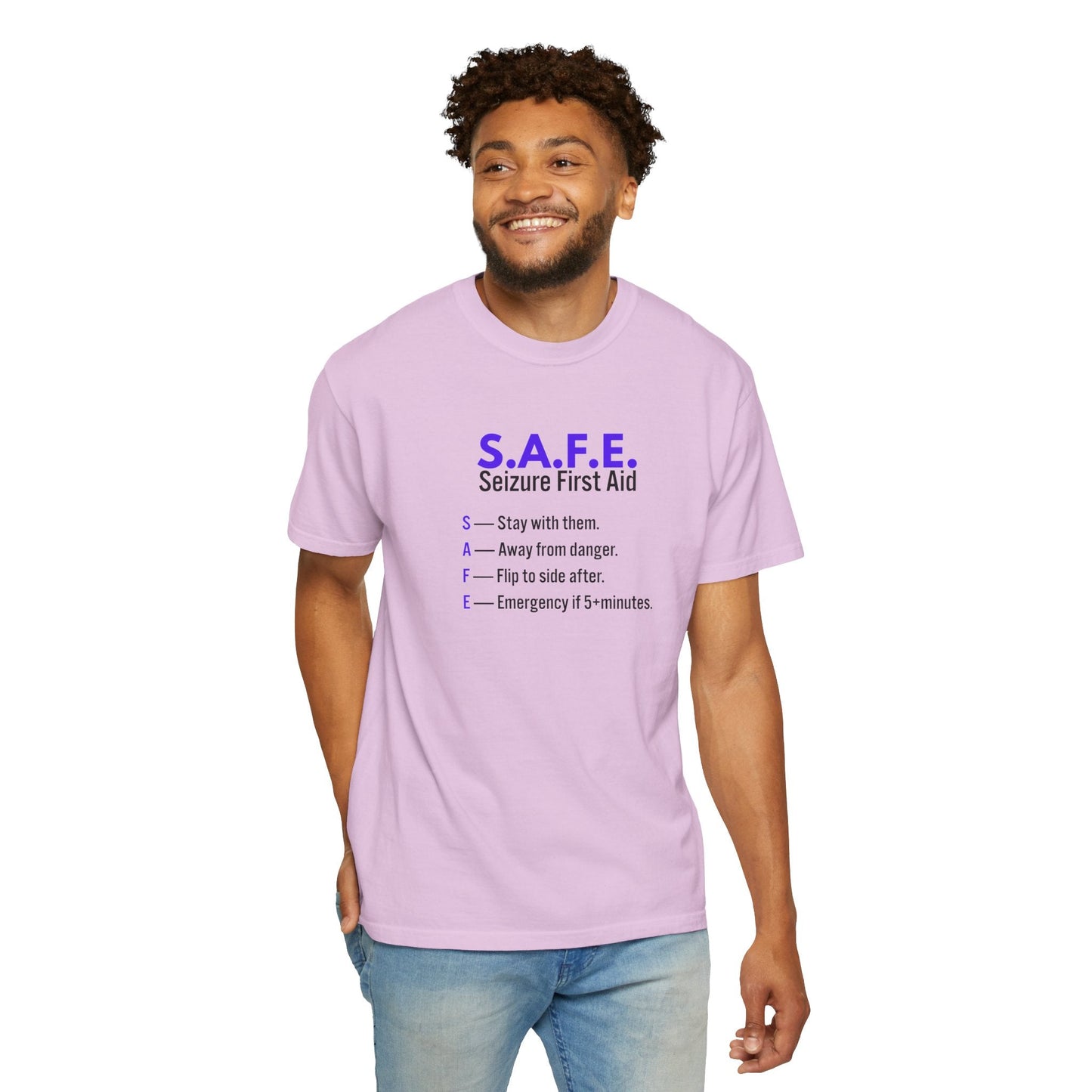 S.A.F.E. Seizure First Aid T-Shirt – Epilepsy Awareness Education Tee