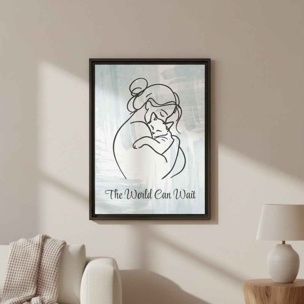 The World Can Wait Cat Canvas Print