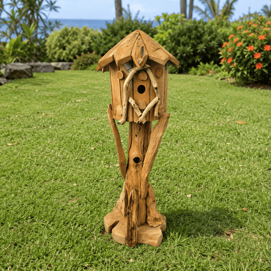 Hand Carved Teak Bird House