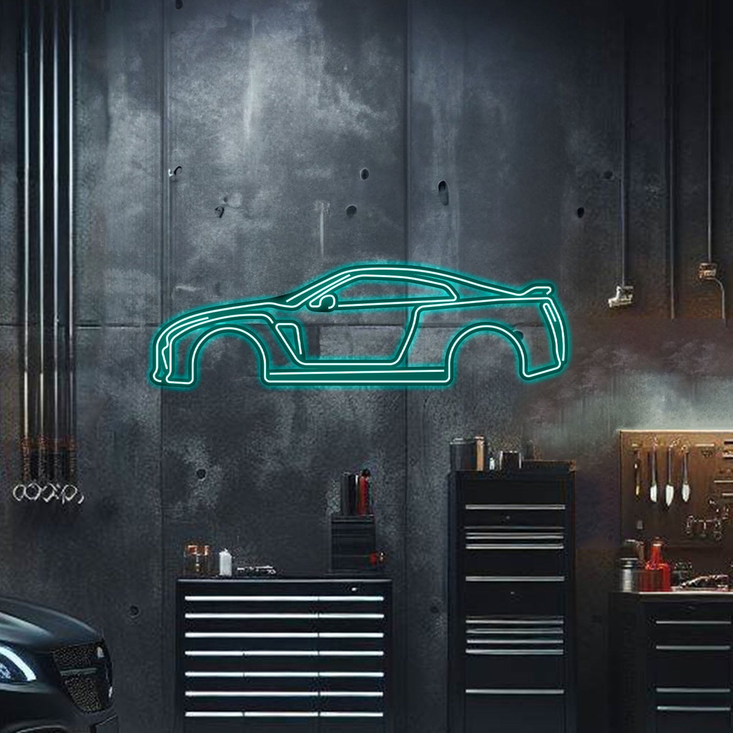Skyline GT-R R35 Metal Neon Car Wall Art - MTN0037