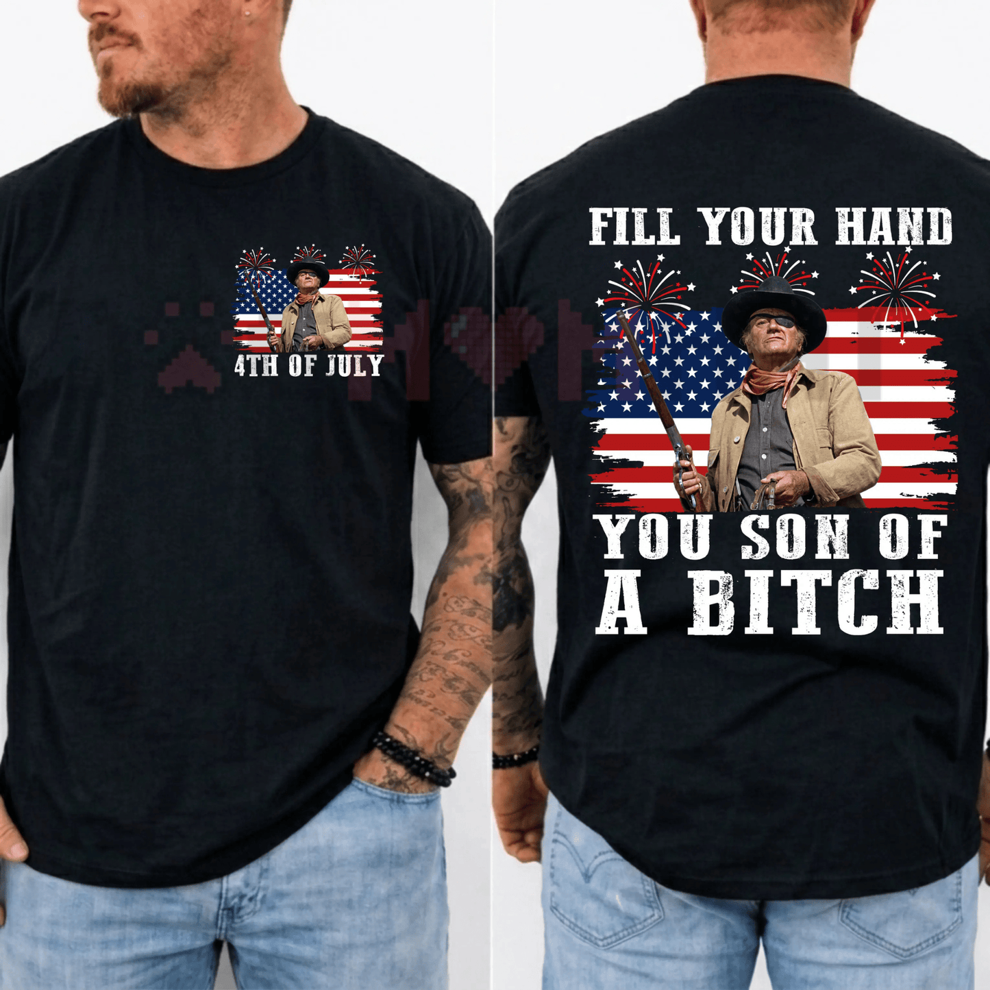 John Wayne "Fill Your Hand" Retro Independence Day T-Shirt