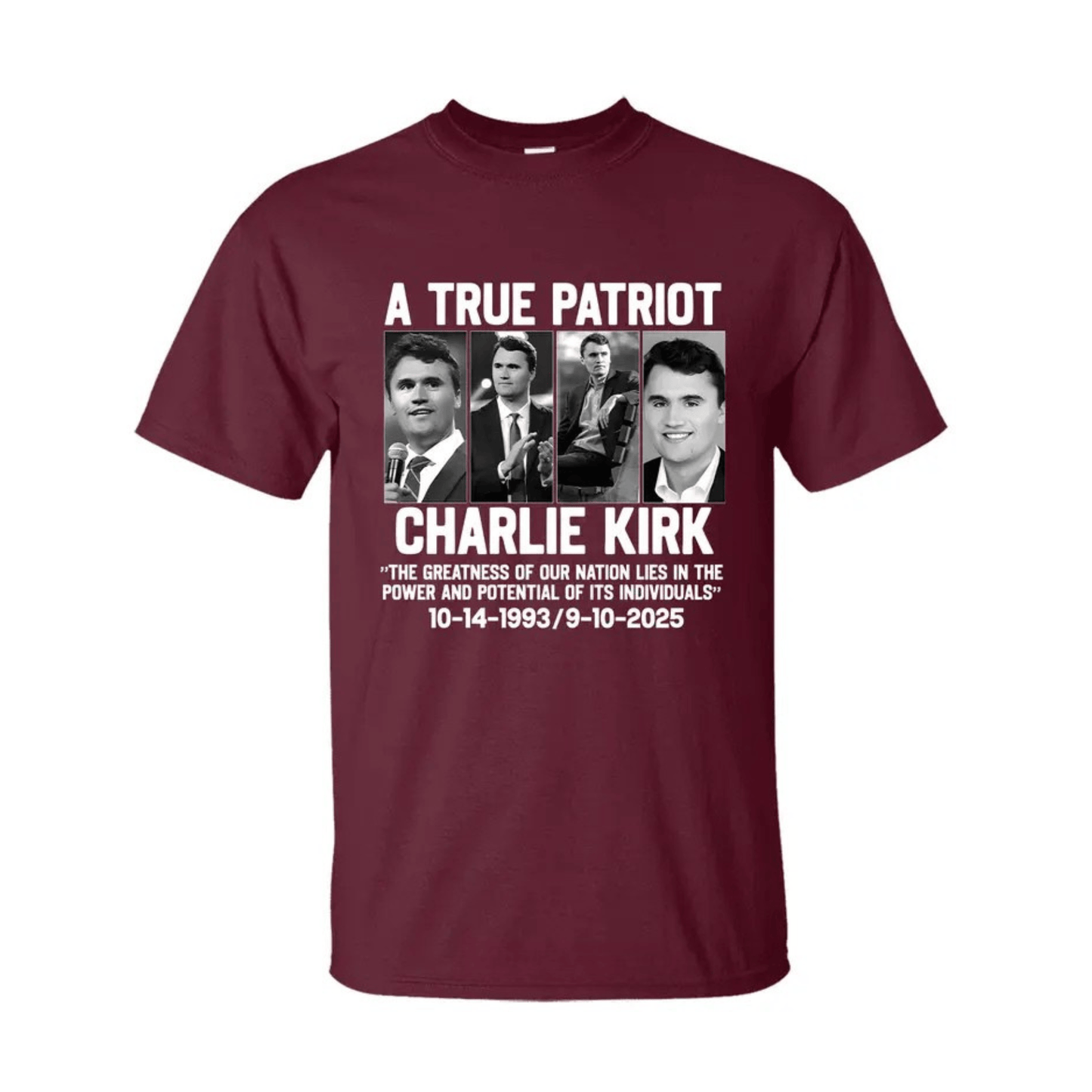 Charlie Kirk "Greatness of Our Nation" Patriotic T-shirt