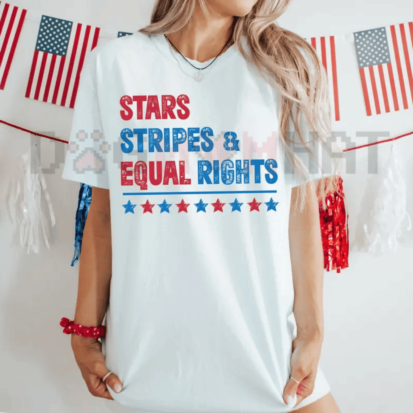 Stars, Stripes & Equal Rights T-Shirt – Patriotic 4th of July Tee