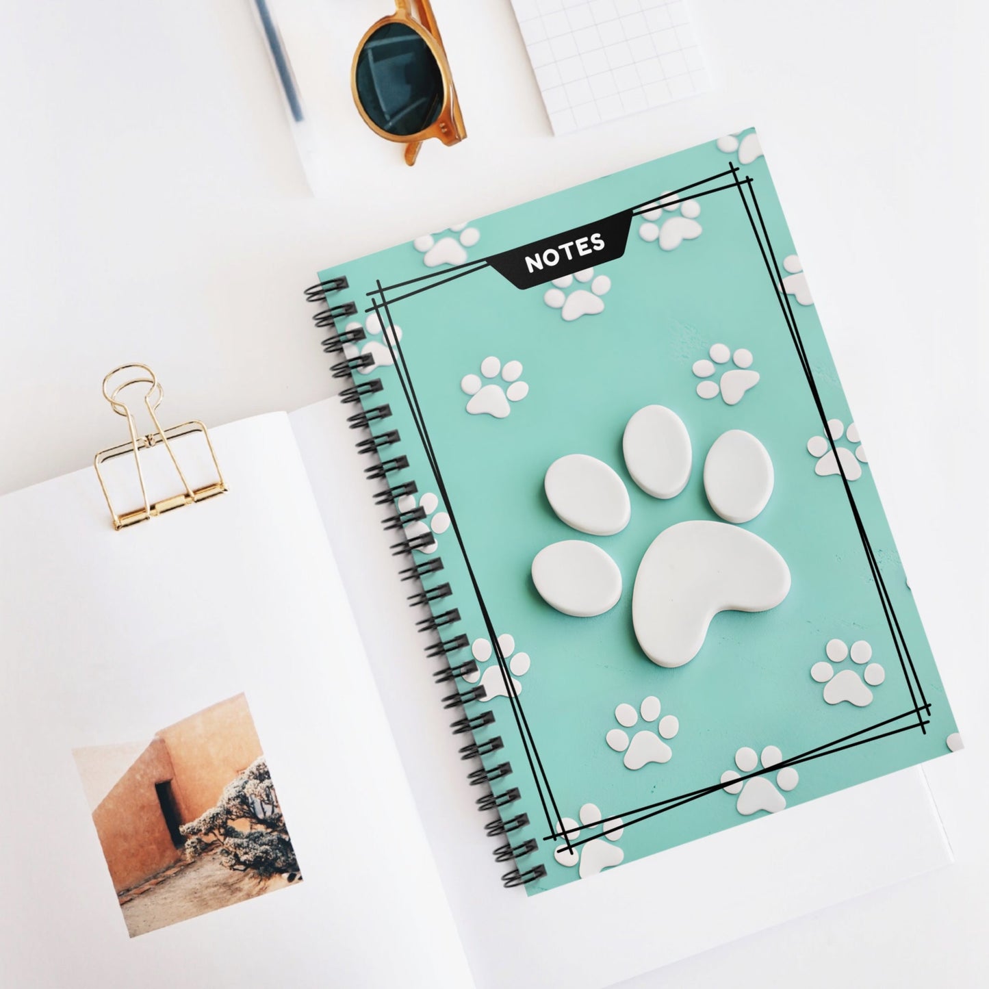3D Cat Paw Spiral Bound Notebook Students or Cat Lovers