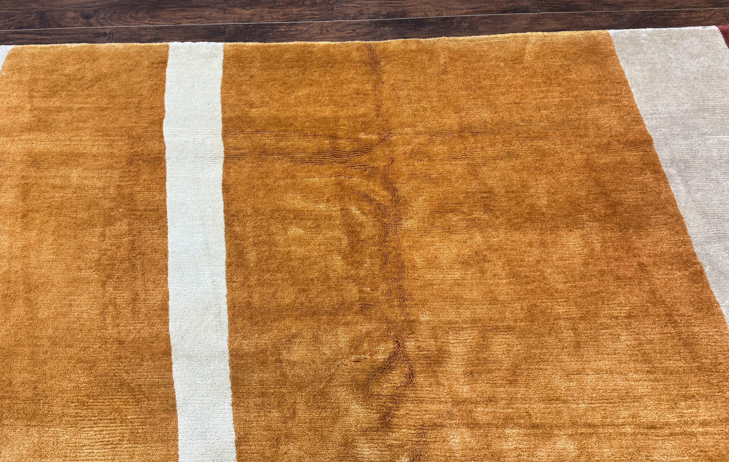 Modern Tibetan Rug 9x10, Wool Handmade Tibetan Area Rug, Abstract Multicolor