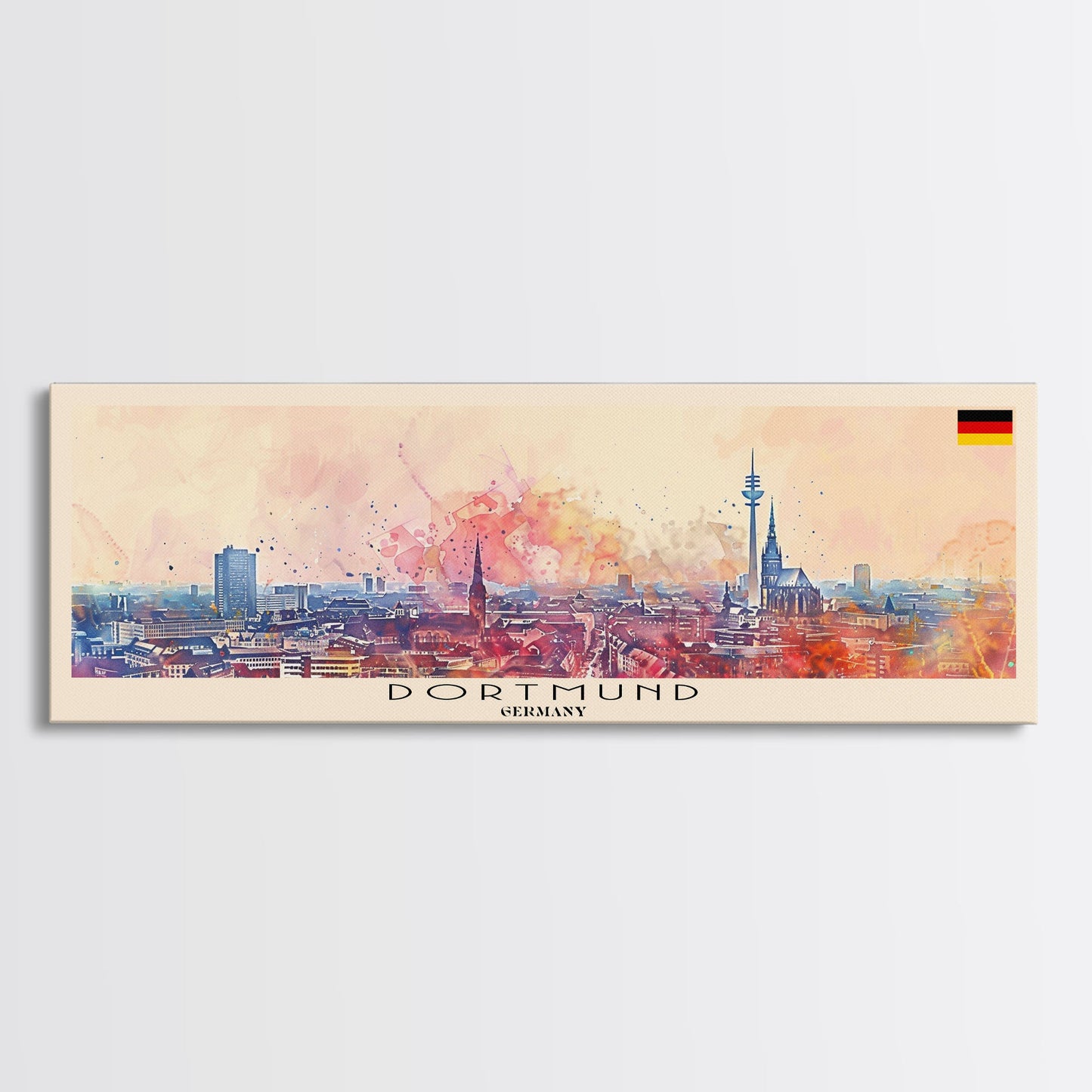 Dortmund Germany Wall Art, Panoramic Travel Poster, Panoramic Framed Canvas Print, City Wall Art, Wall Hanging Home Decor, Travel Art