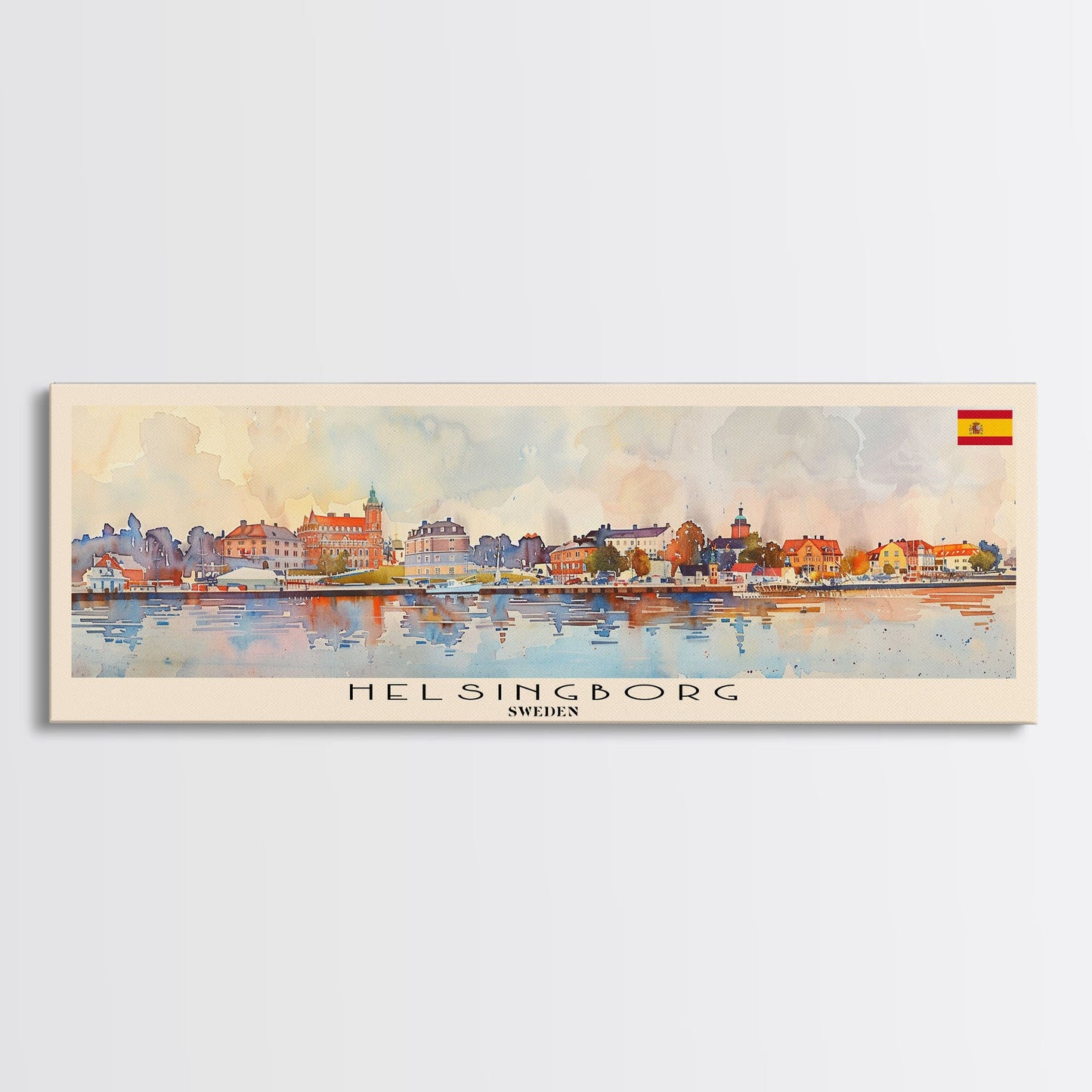 Helsingborg Sweden Travel Print Wall Art, Panoramic City Art, Travel Art, Wall Decor, Vacation Gift, Framed Canvas Print Or Metal Art