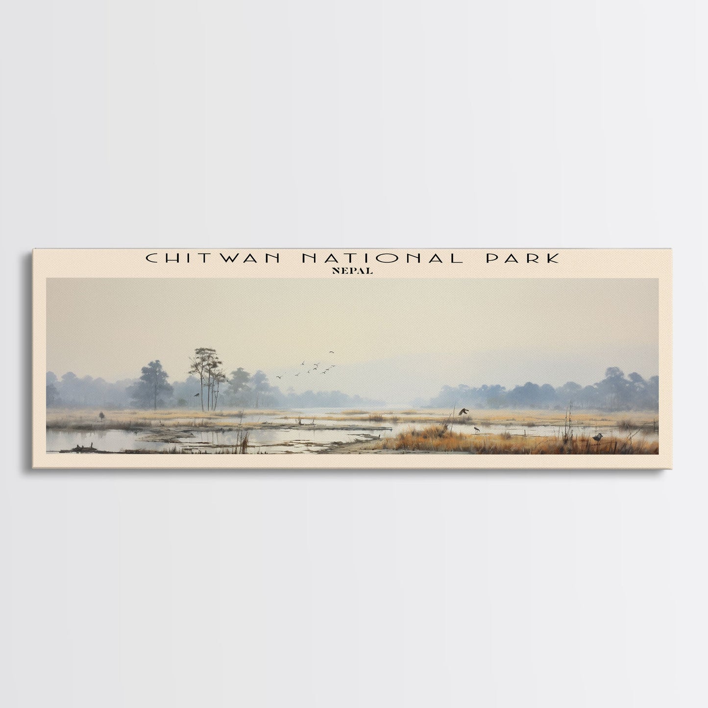 Chitwan National Park Travel Print Wall Art, Travel Poster Print, Retro Style COUNTRY Home Decor, Wall Hanging, Travel Gift Idea, Unique Metal Art