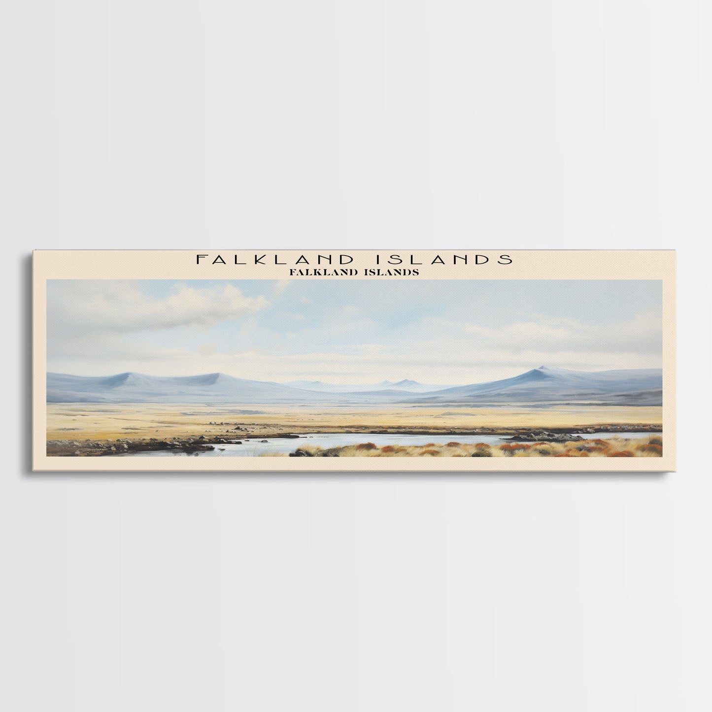Falkland Islands Framed Canvas Print Travel Poster | Wall Art | Home Decor | Gift For Travel Lover | Wall Hanging | Original Art