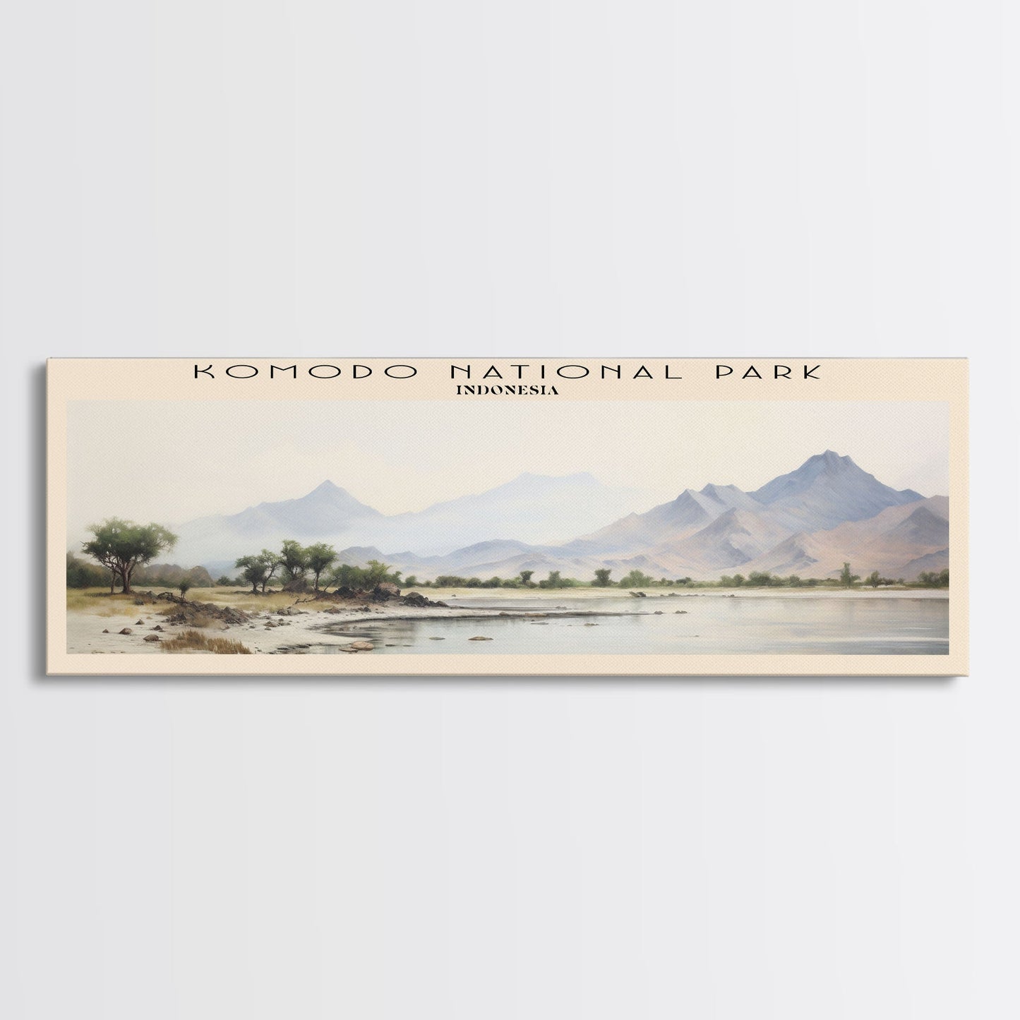 Komodo National Park Framed Canvas Print Travel Poster | Wall Art | Home Decor | Gift For Travel Lover | Wall Hanging | Original Art