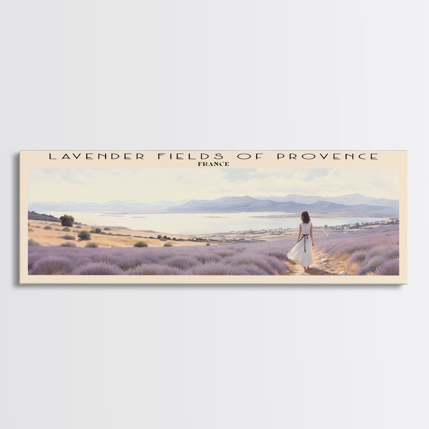 Lavender Fields of Provence Travel Poster Print, Framed Canvas Print, COUNTRY Travel Art, Wood Framed Art, Wall Hanging, Home Decor
