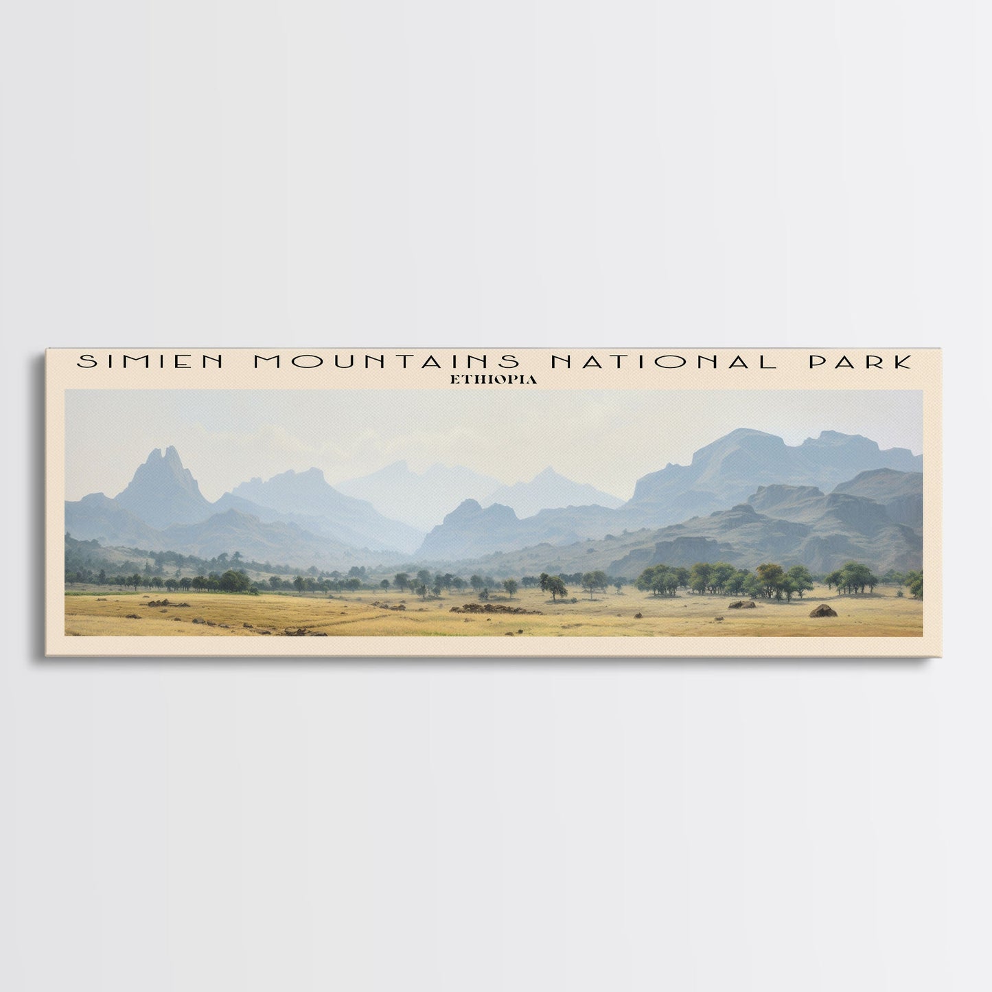 Simien Mountains National Park Travel Print Wall Art, Travel Poster Print, Retro Style COUNTRY Home Decor, Wall Hanging, Travel Gift Idea, Unique Metal Art