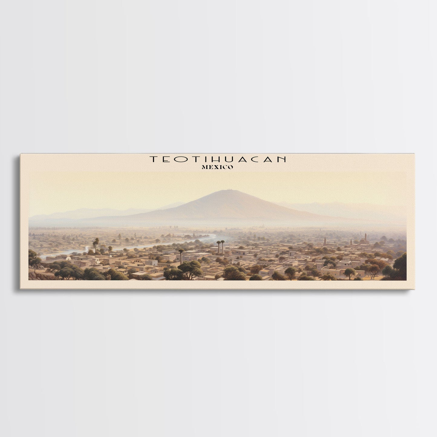 Teotihuacan COUNTRY | Framed Travel Poster Canvas Print | Trendy Wall Art | Watercolor Painting | Living Room Art | Unique Art