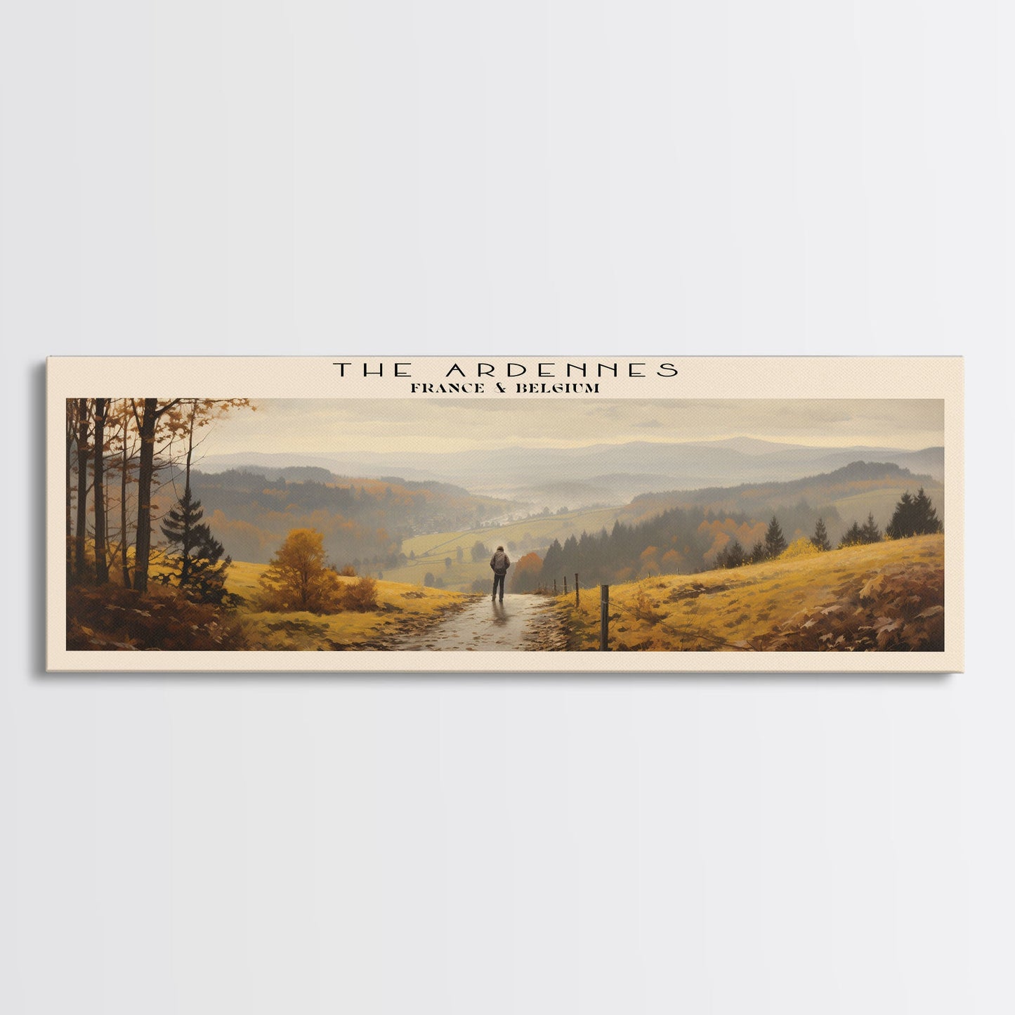 The Ardennes COUNTRY Travel Poster Print, Framed Canvas Print, COUNTRY Travel Art, Wood Framed Art, Wall Hanging, Home Decor