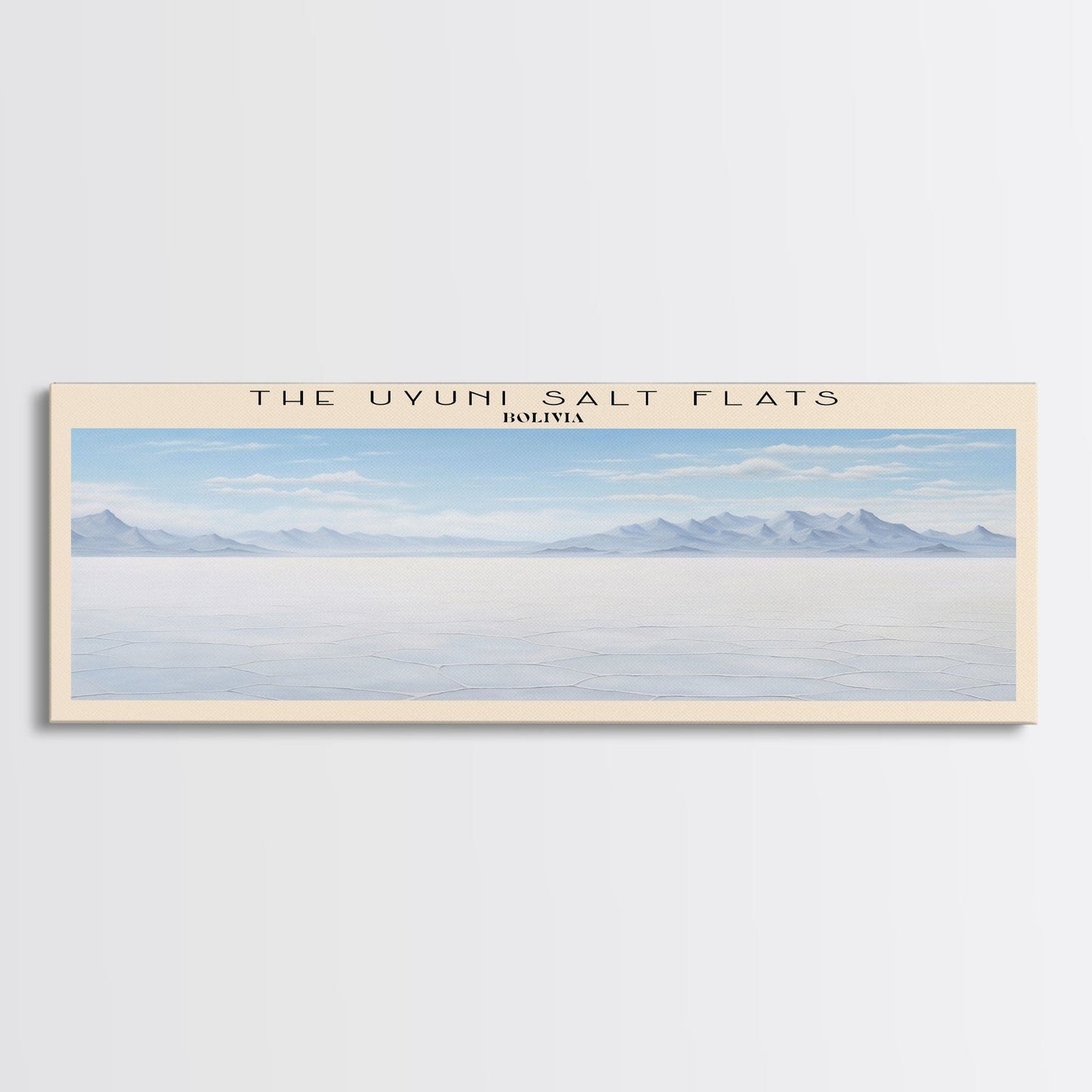 The Uyuni Salt Flats COUNTRY | Framed Travel Poster Canvas Print | Trendy Wall Art | Watercolor Painting | Living Room Art | Unique Art