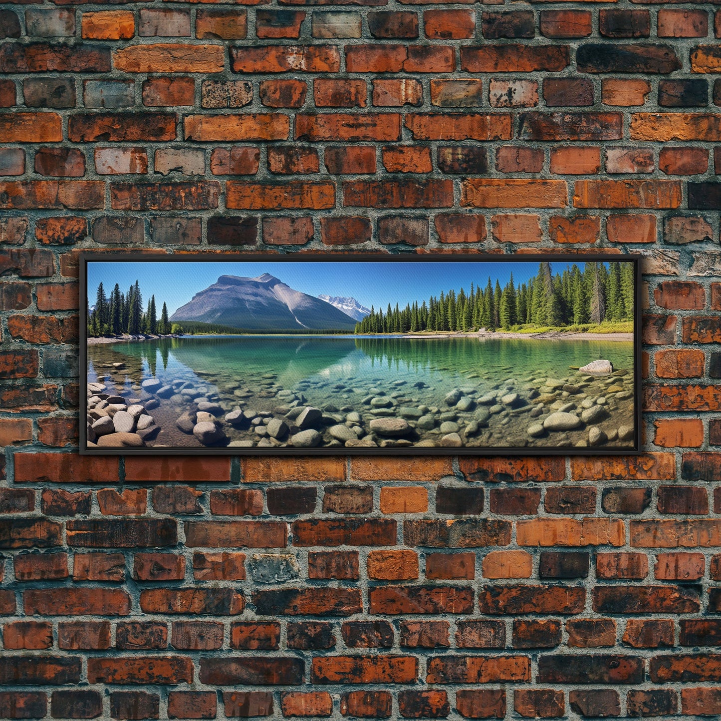 Photographic Panoramic of Banff National Park, Sunset Photography, National Park Art, Framed Canvas Print, Landscape Photography