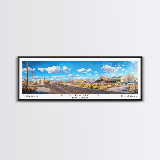 Rio Rancho New Mexico Panoramic Print, Elegant Framed Canvas Print, City Travel Poster, Home Decoration, Office Wall Art