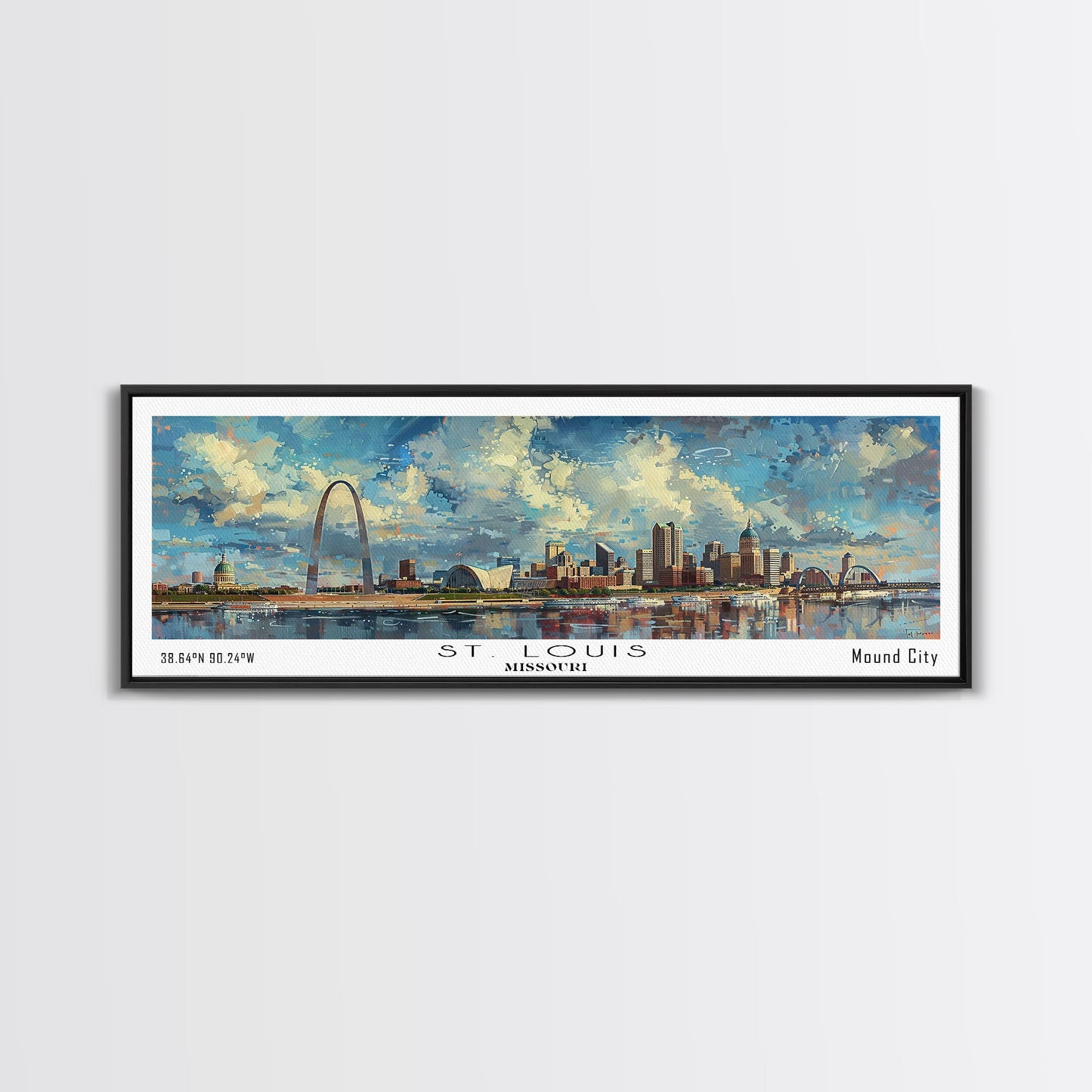 St. Louis Missouri Travel Poster, Framed Canvas Print, Wall Art, Home Decor, Travel Print, Office Decor, Living Room Art, Gift Idea