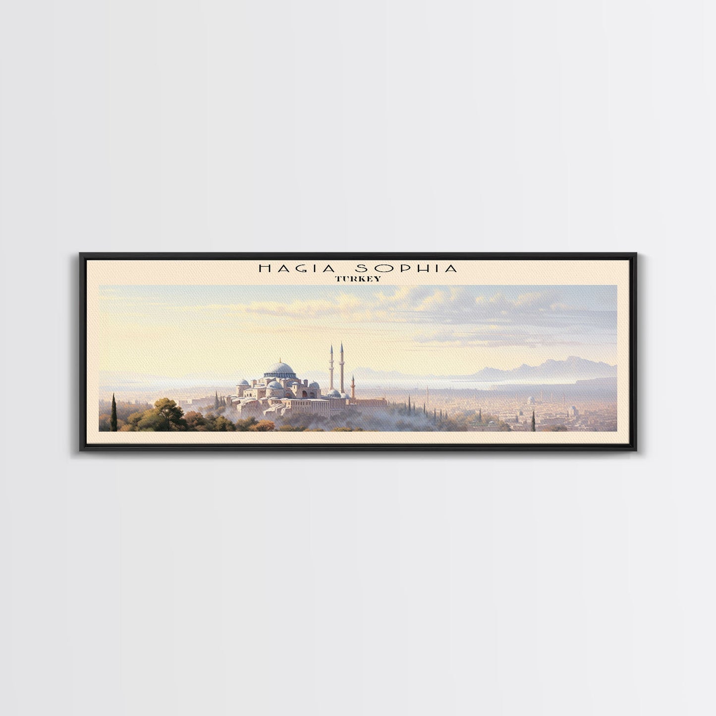 Hagia Sophia Travel Poster Print, Framed Canvas Print, COUNTRY Travel Art, Wood Framed Art, Wall Hanging, Home Decor