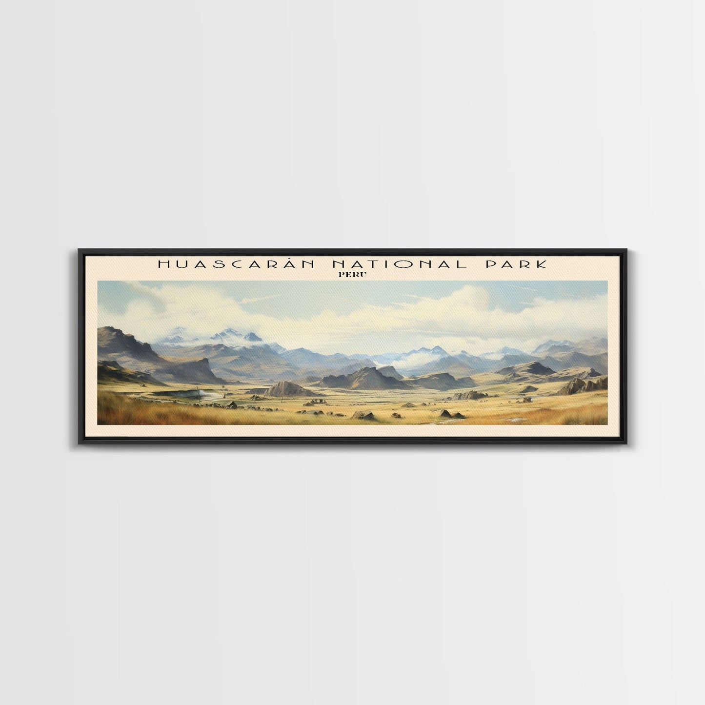 Huascarán National Park COUNTRY Travel Poster Print, Framed Canvas Print, COUNTRY Travel Art, Wood Framed Art, Wall Hanging, Home Decor