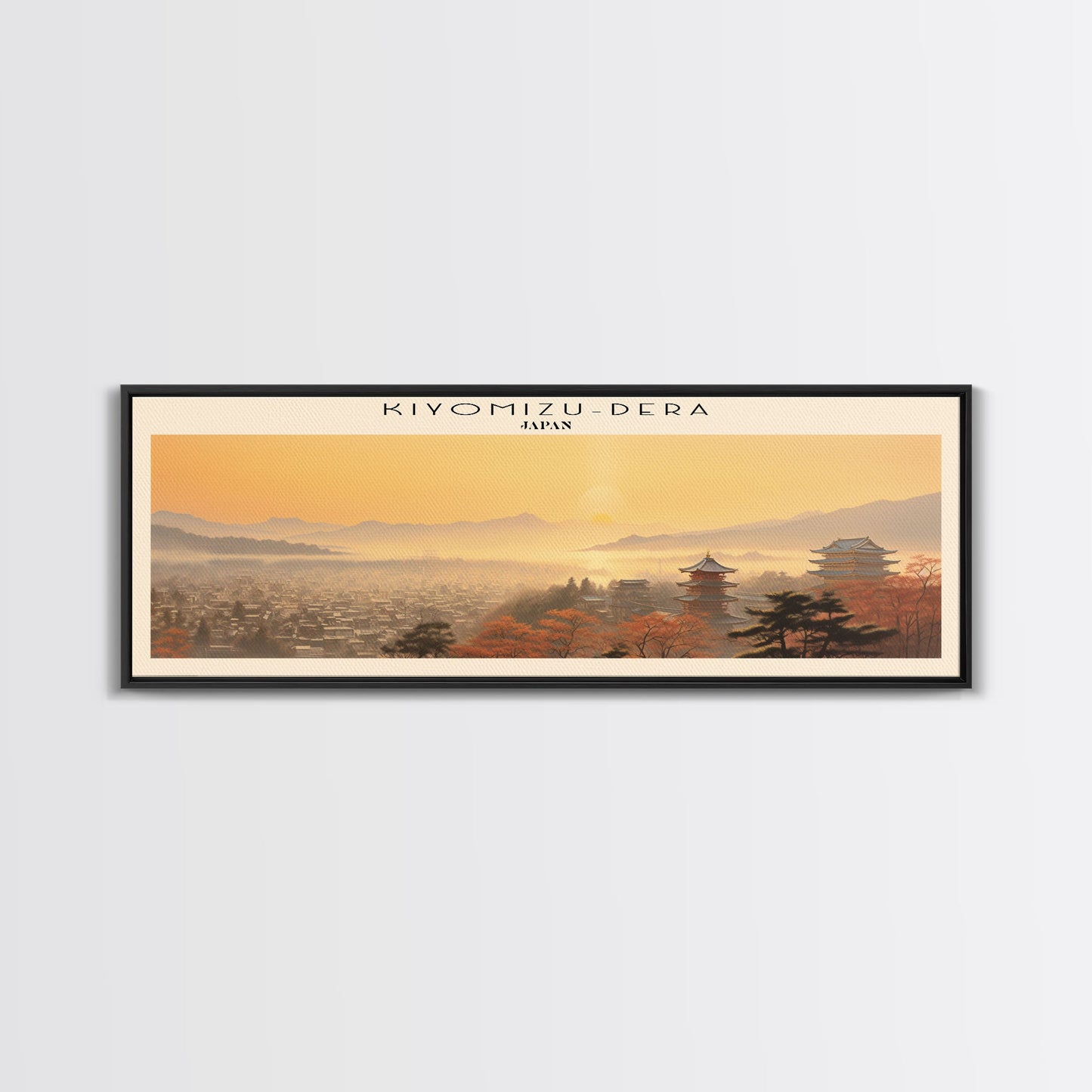 Kiyomizu dera Travel Poster Print, Framed Canvas Print, COUNTRY Travel Art, Wood Framed Art, Wall Hanging, Home Decor