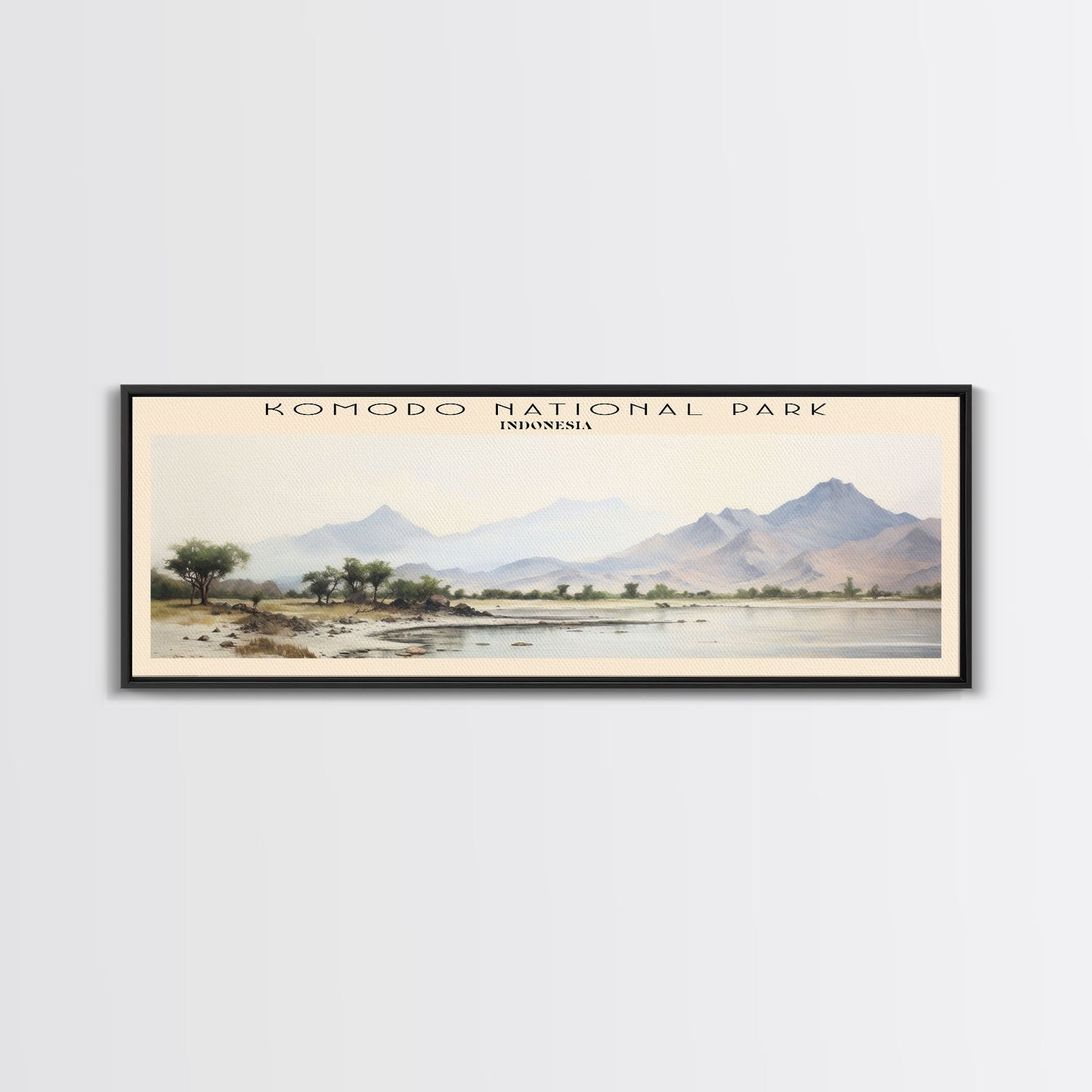 Komodo National Park Framed Canvas Print Travel Poster | Wall Art | Home Decor | Gift For Travel Lover | Wall Hanging | Original Art
