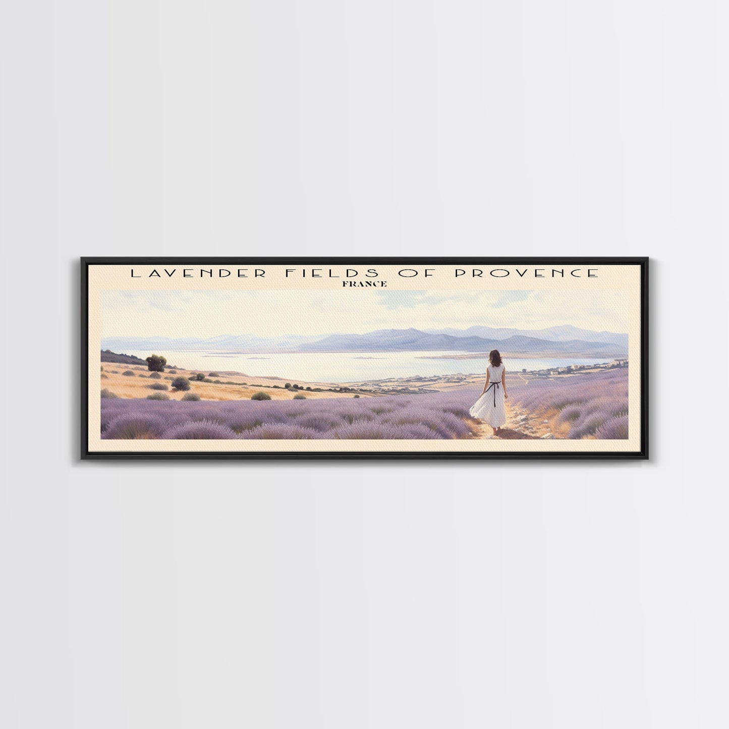 Lavender Fields of Provence Travel Poster Print, Framed Canvas Print, COUNTRY Travel Art, Wood Framed Art, Wall Hanging, Home Decor