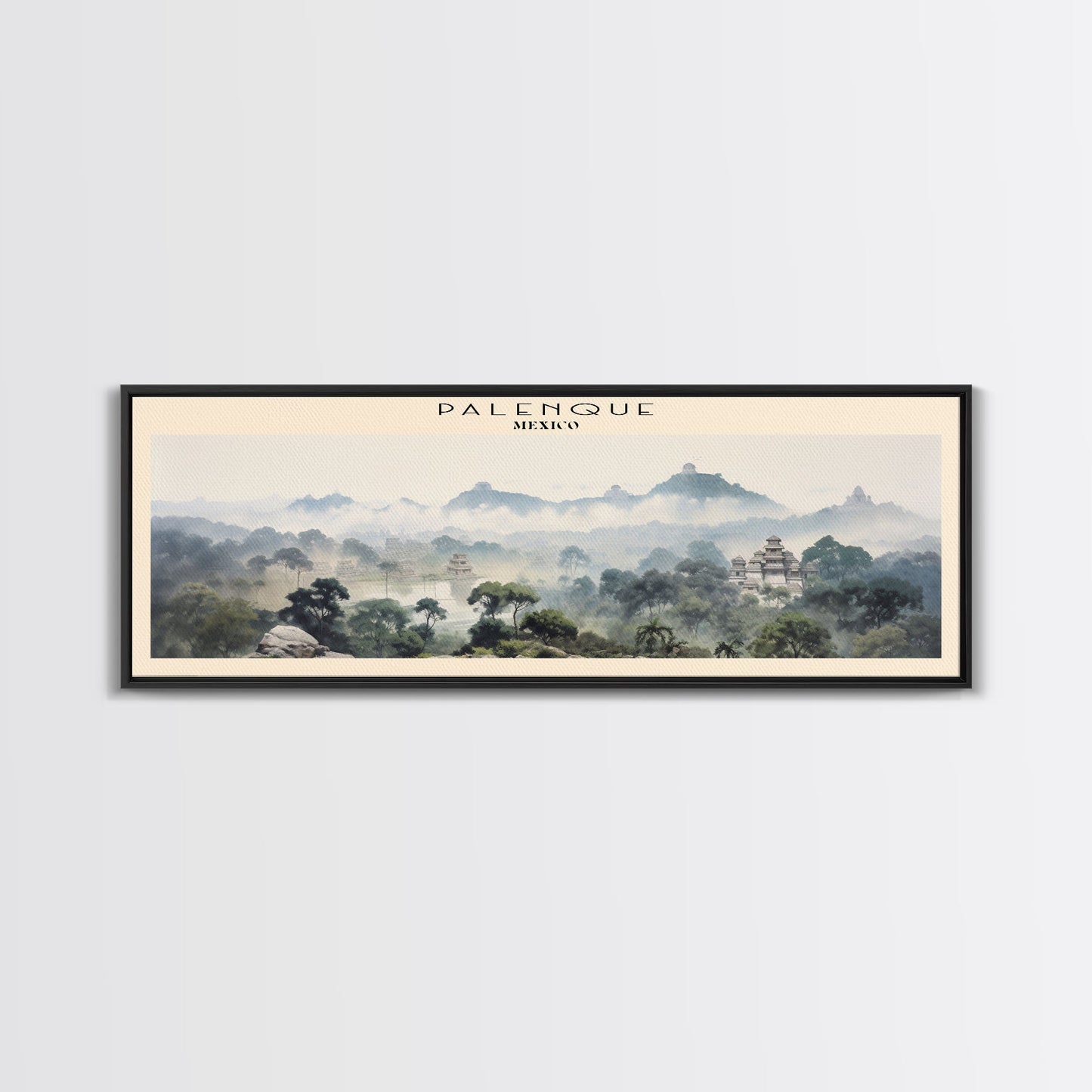 Palenque COUNTRY | Framed Travel Poster Canvas Print | Trendy Wall Art | Watercolor Painting | Living Room Art | Unique Art