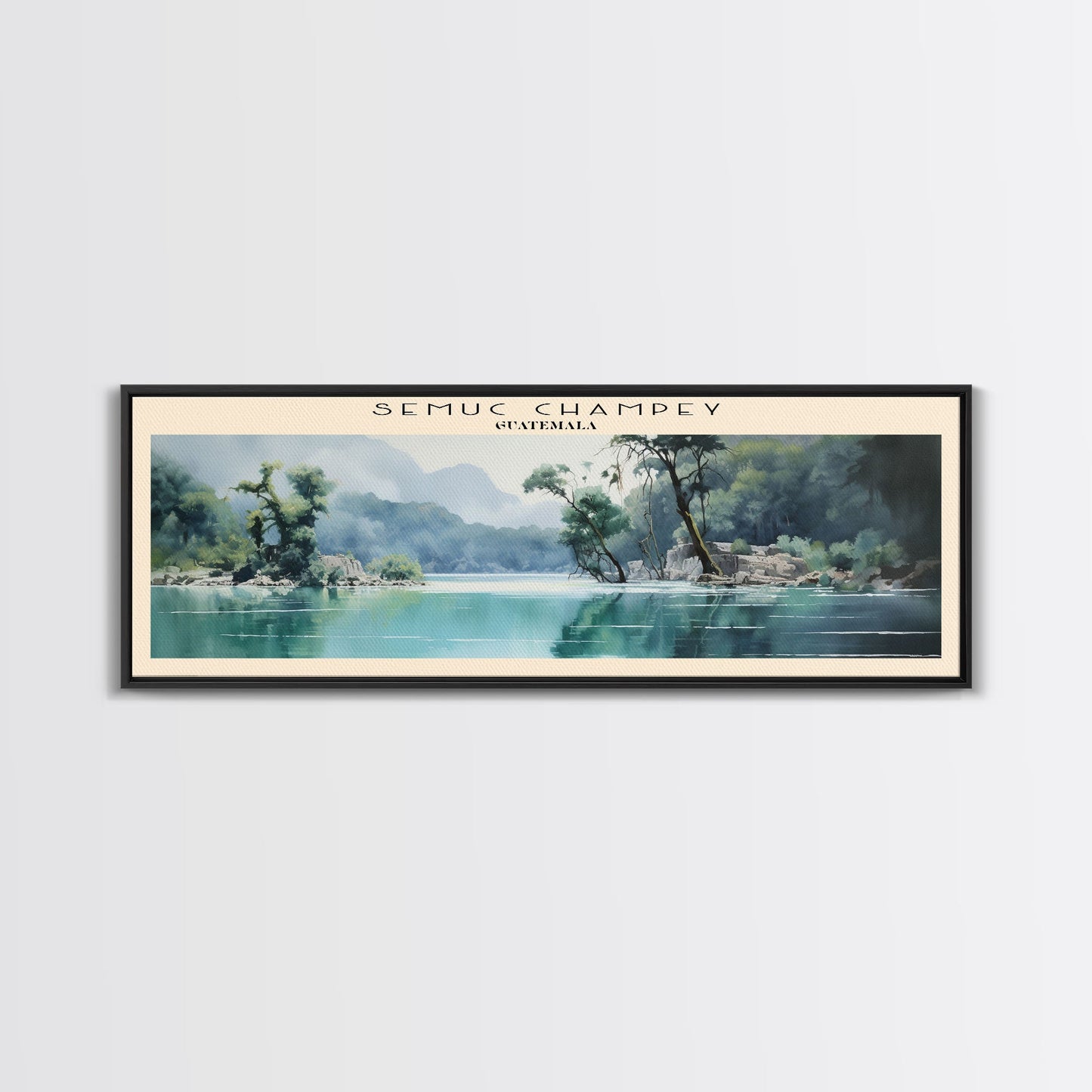 Semuc Champey Travel Poster Print, Framed Canvas Wall Art, Metal Wall Art, COUNTRY art, Gift For Him, Travel Wall Art, Travel Lover Gift