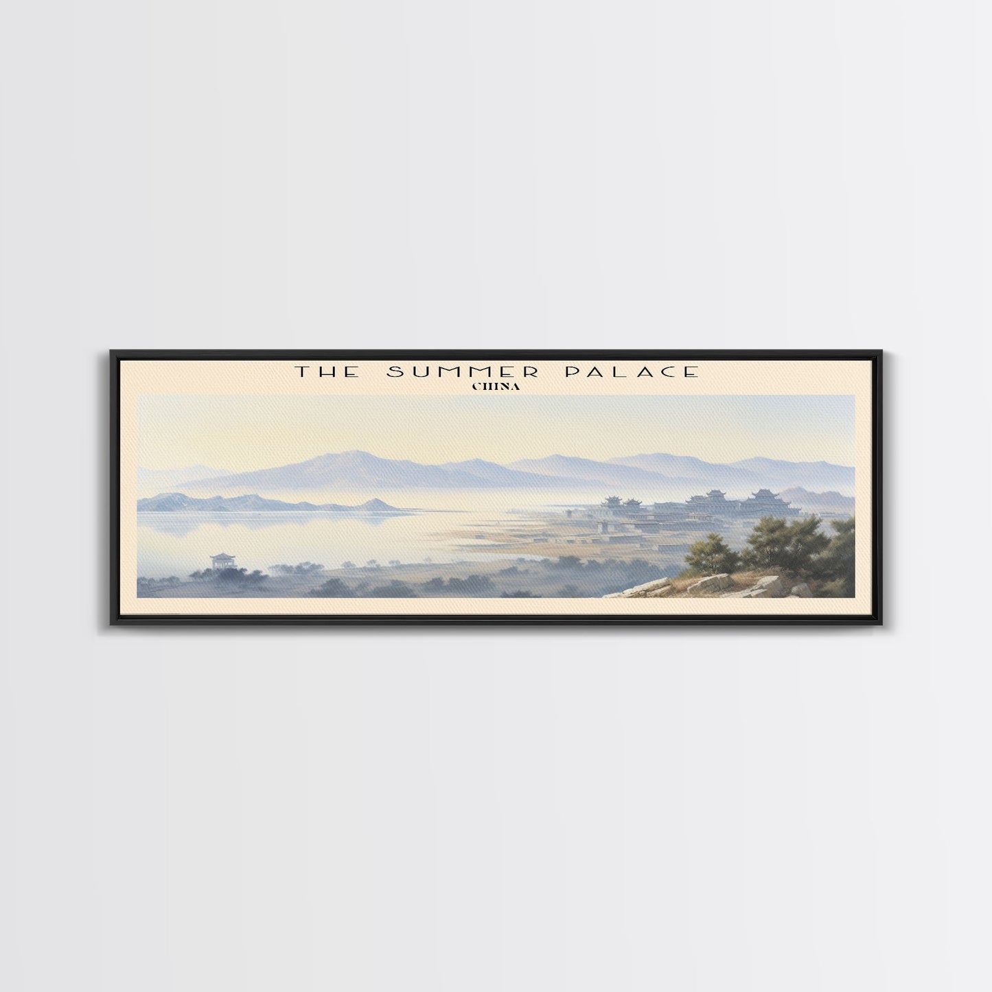 The Summer Palace COUNTRY Travel Poster Print, Framed Canvas Print, COUNTRY Travel Art, Wood Framed Art, Wall Hanging, Home Decor