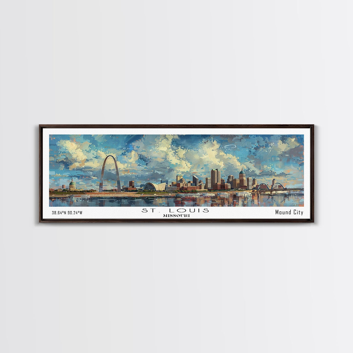 St. Louis Missouri Travel Poster, Framed Canvas Print, Wall Art, Home Decor, Travel Print, Office Decor, Living Room Art, Gift Idea