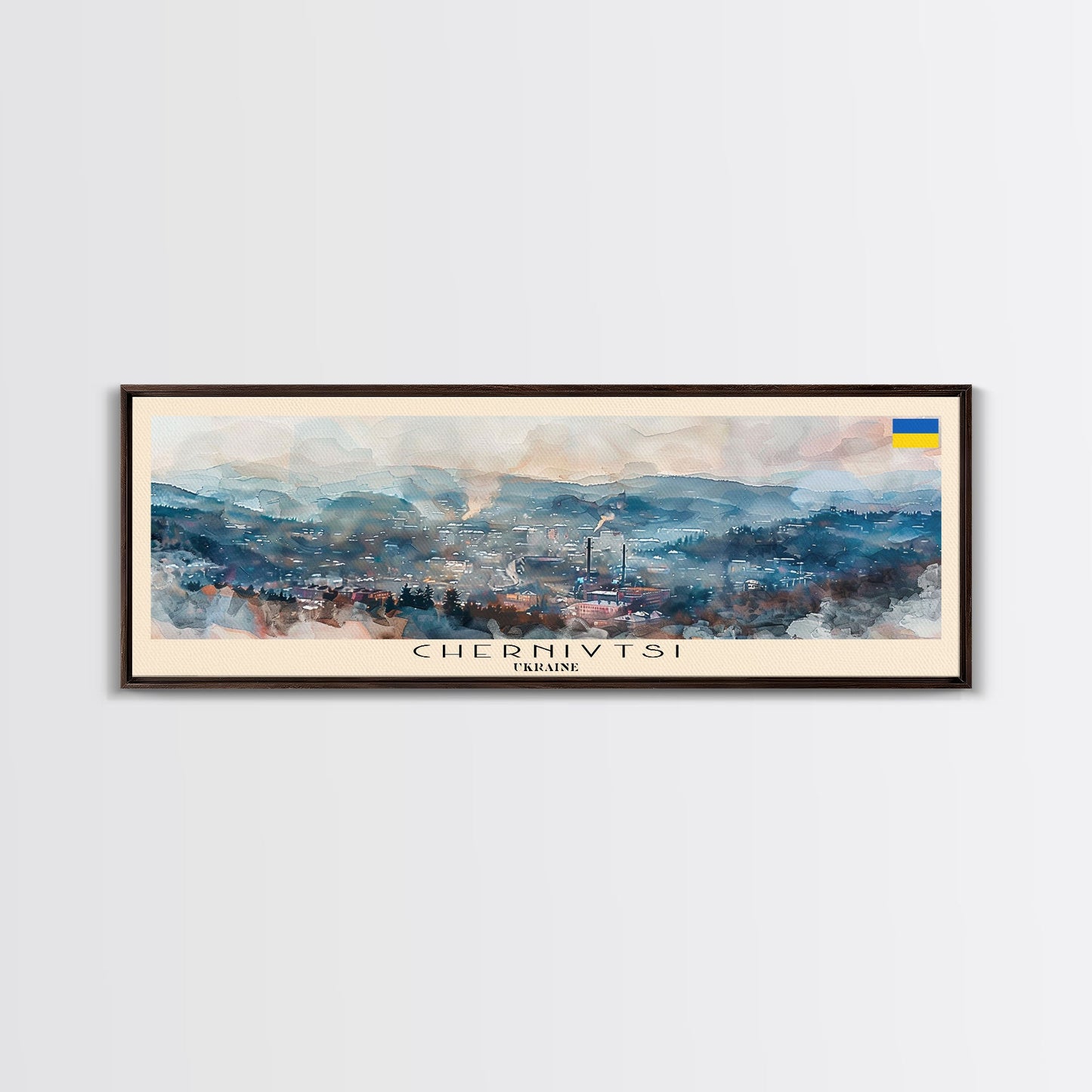 Chernivtsi Ukraine Wall Art, Panoramic Travel Poster, Panoramic Framed Canvas Print, City Wall Art, Wall Hanging Home Decor, Travel Art