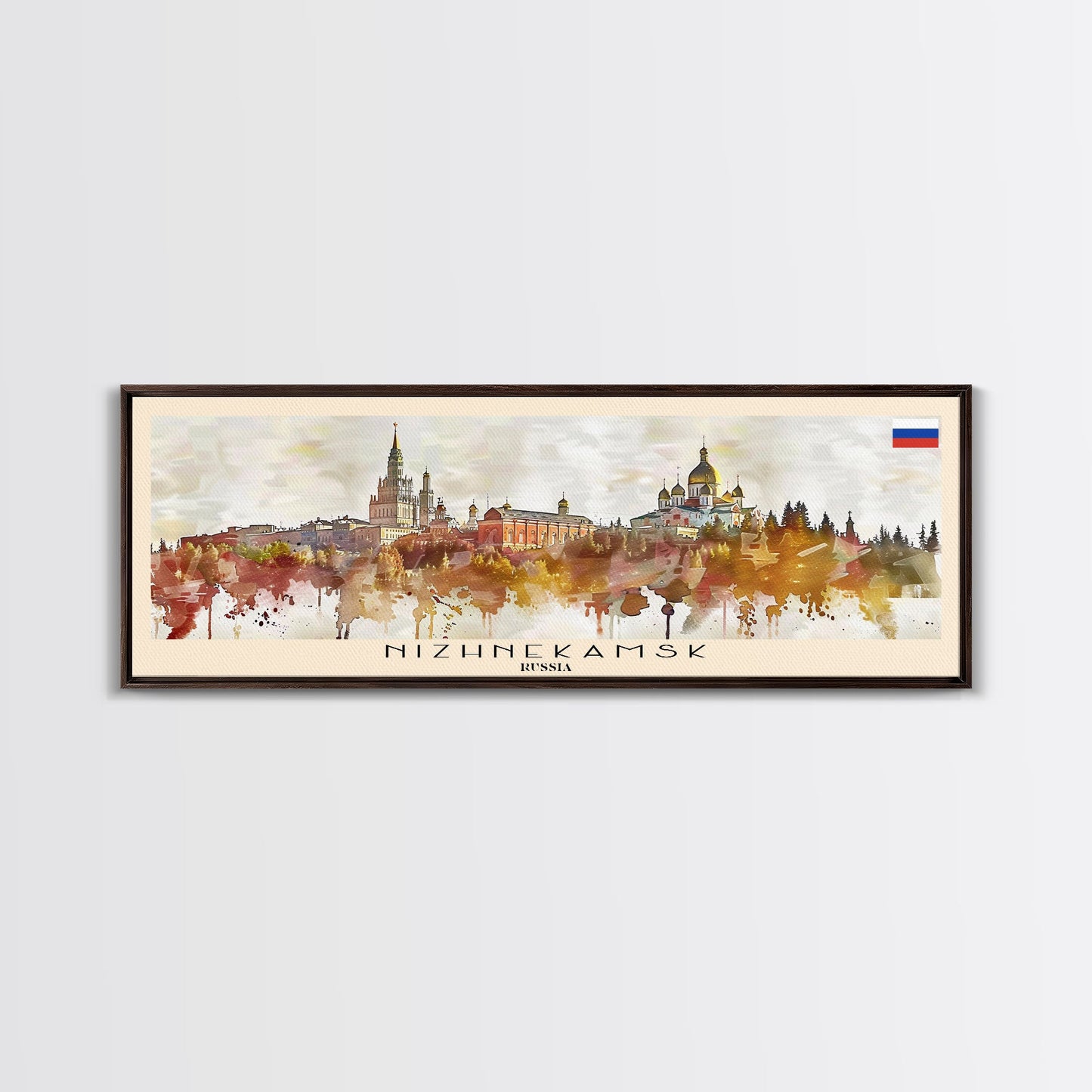 Nizhnekamsk Russia Travel Print Wall Art, Panoramic City Art, Travel Art, Wall Decor, Vacation Gift, Framed Canvas Print Or Metal Art