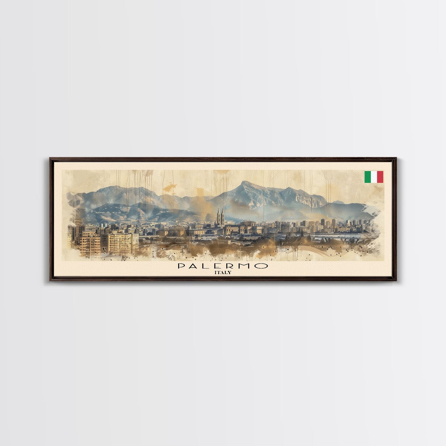 Palermo Italy Travel Print Wall Art, Panoramic City Art, Travel Art, Wall Decor, Vacation Gift, Framed Canvas Print Or Metal Art
