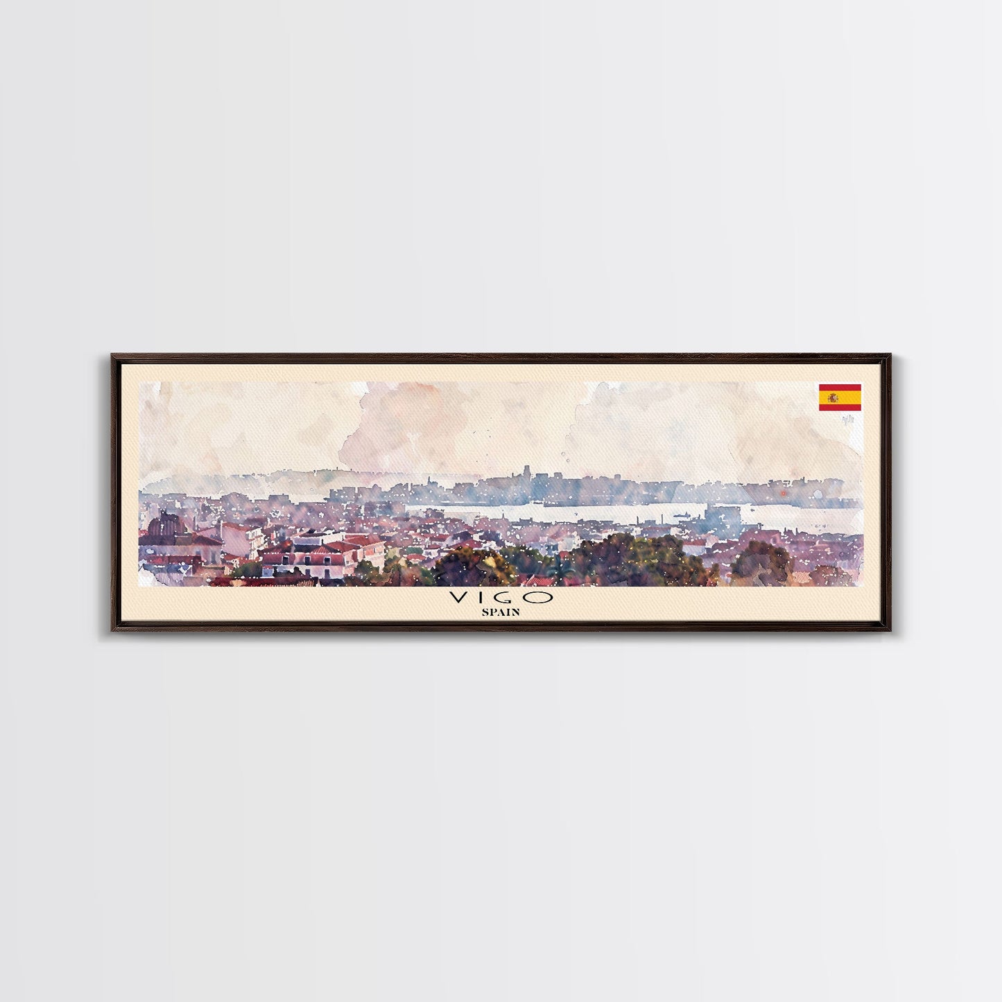 Vigo Spain Wall Art, Panoramic Travel Poster, Panoramic Framed Canvas Print, City Wall Art, Wall Hanging Home Decor, Travel Art