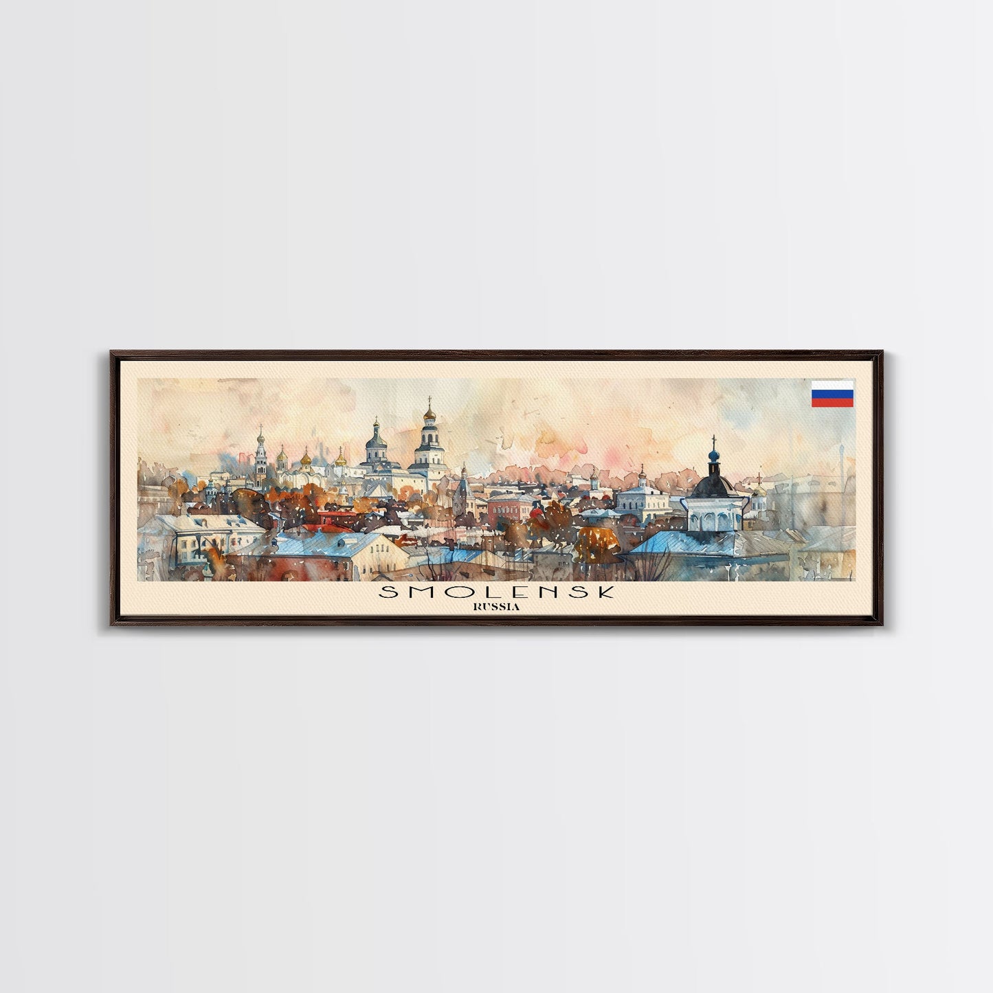 Smolensk Russia Travel Art, City Art, Framed Canvas Print or Metal Wall Art, Europe Travel Poster, Panoramic Wall Art, Extra Wide Wall Art