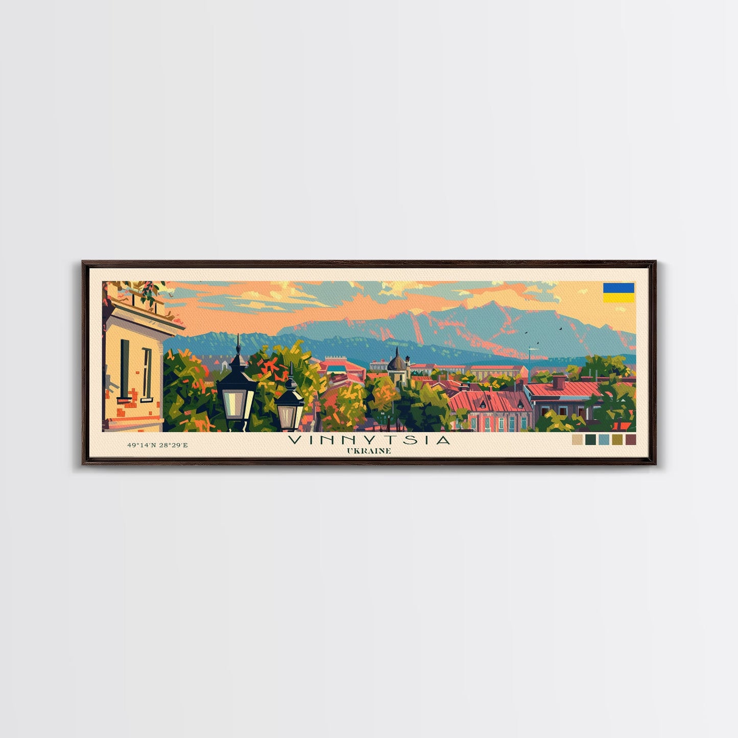Vinnytsia Ukraine Travel Print Wall Art, Panoramic City Art, Travel Art, Wall Decor, Vacation Gift, Framed Canvas Print Or Metal Art