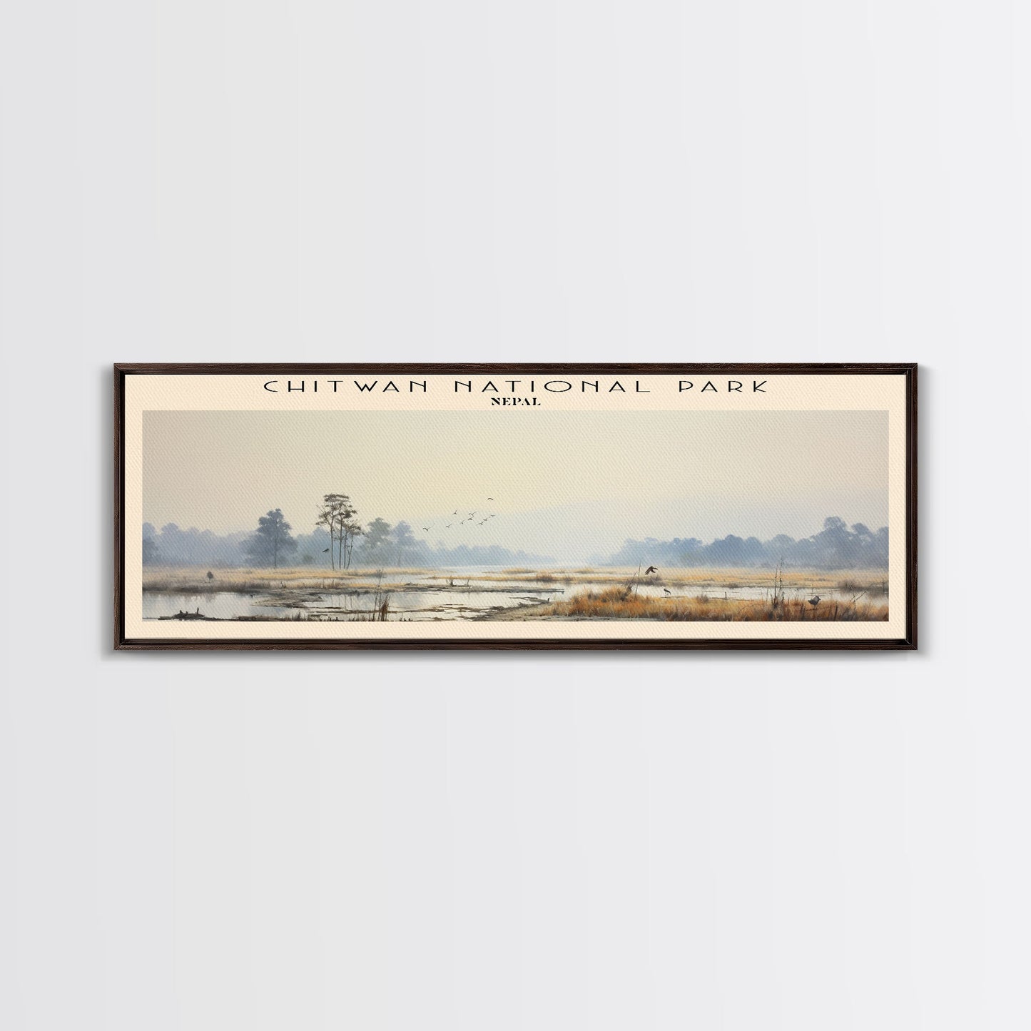 Chitwan National Park Travel Print Wall Art, Travel Poster Print, Retro Style COUNTRY Home Decor, Wall Hanging, Travel Gift Idea, Unique Metal Art